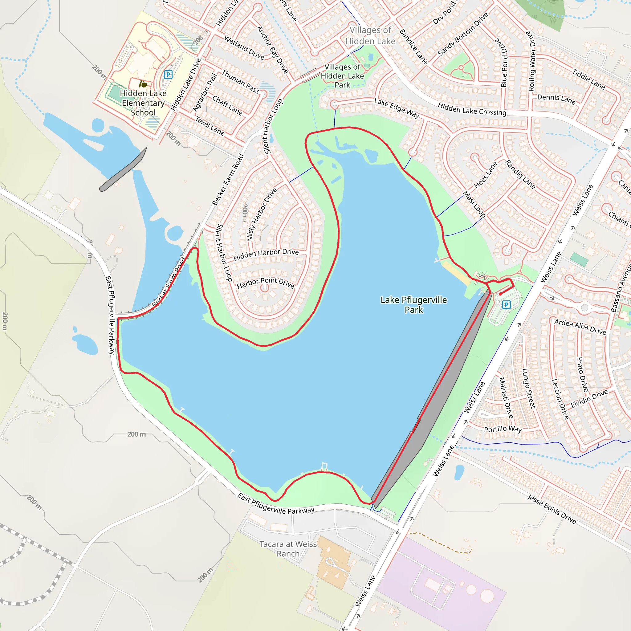 Lake Pflugerville Lake Loop mobile static map