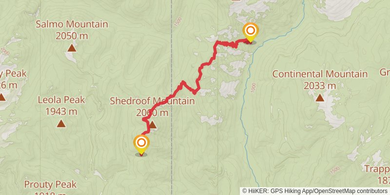 Pacific Northwest Trail stage 91 Map