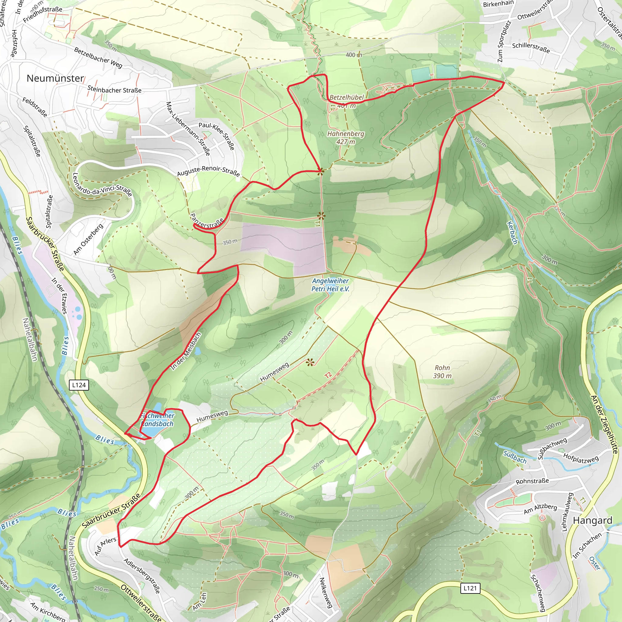 Fischweiher Randsbach via NK Weg and Steinbachpfad mobile static map