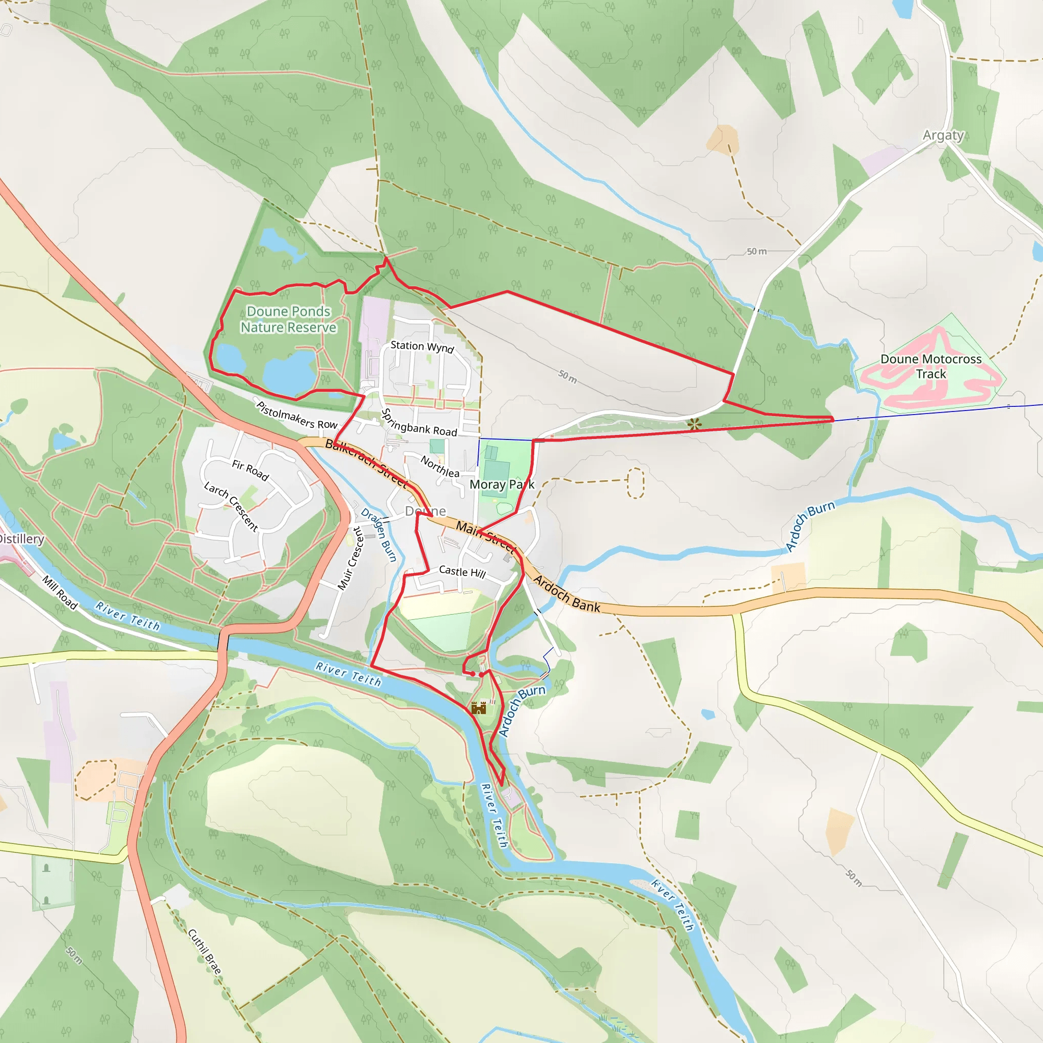 Doune Ponds and Commonty Wood mobile static map
