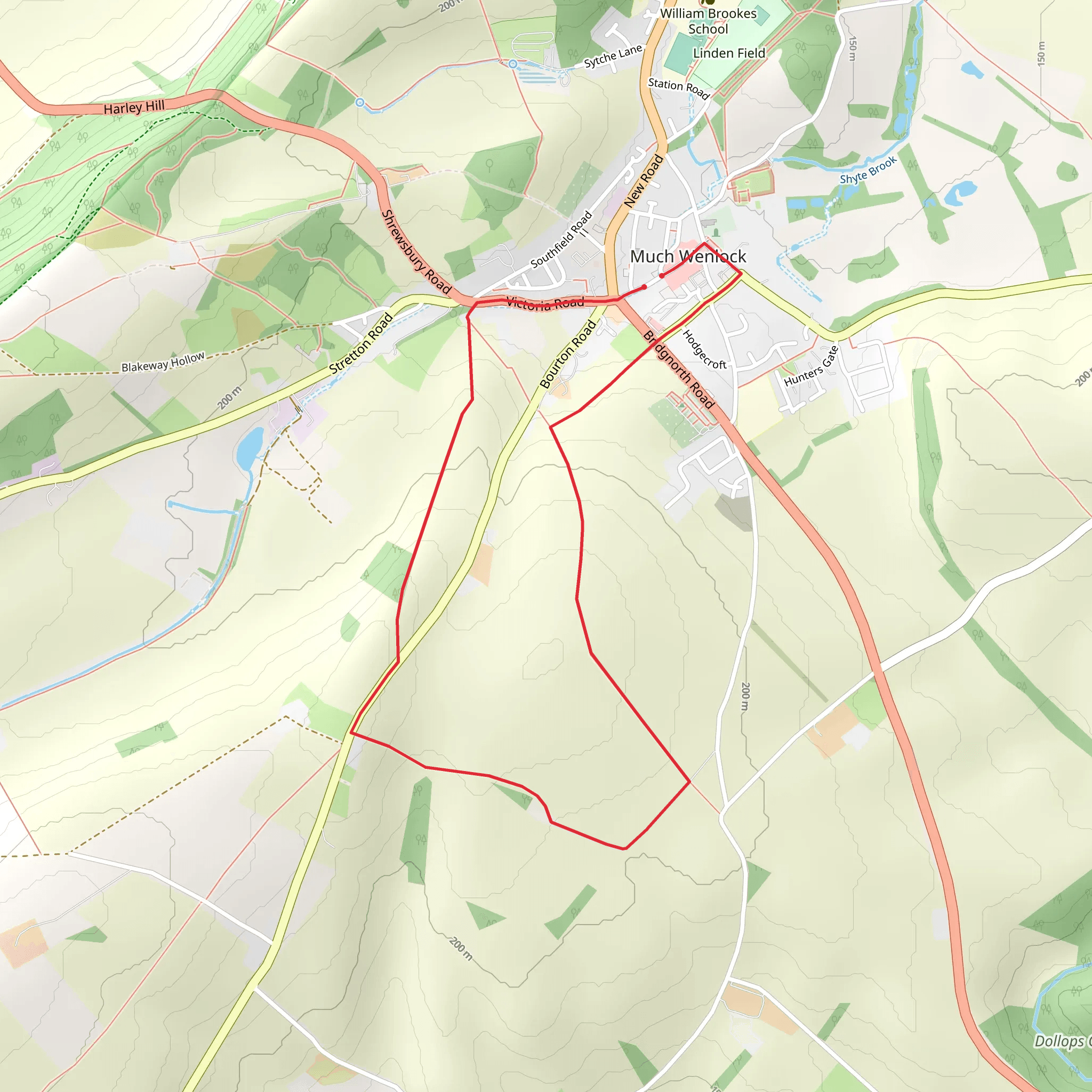 Much Wenlock Loop mobile static map