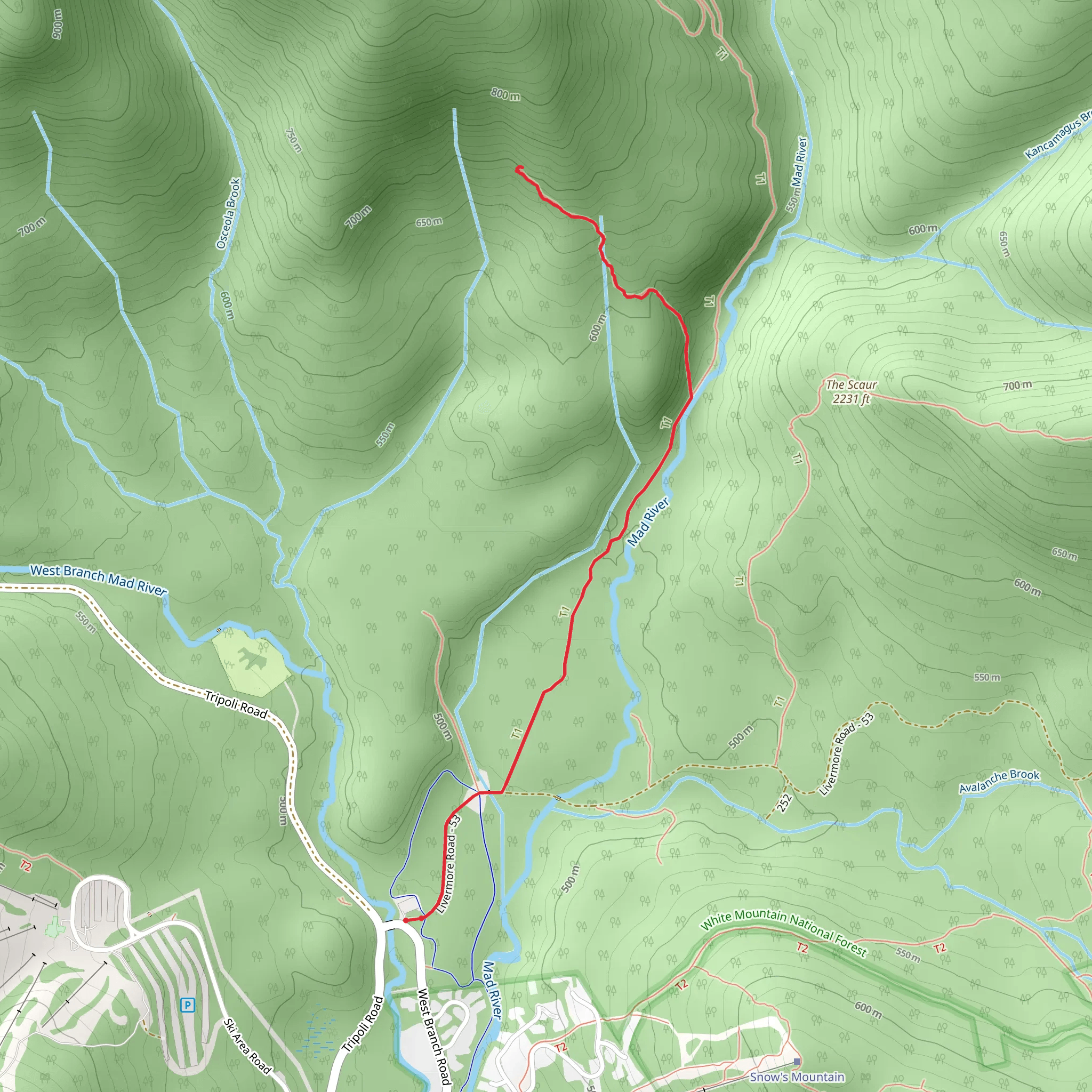 Goodrich Rock Trail via Greeley Ponds Trail mobile static map