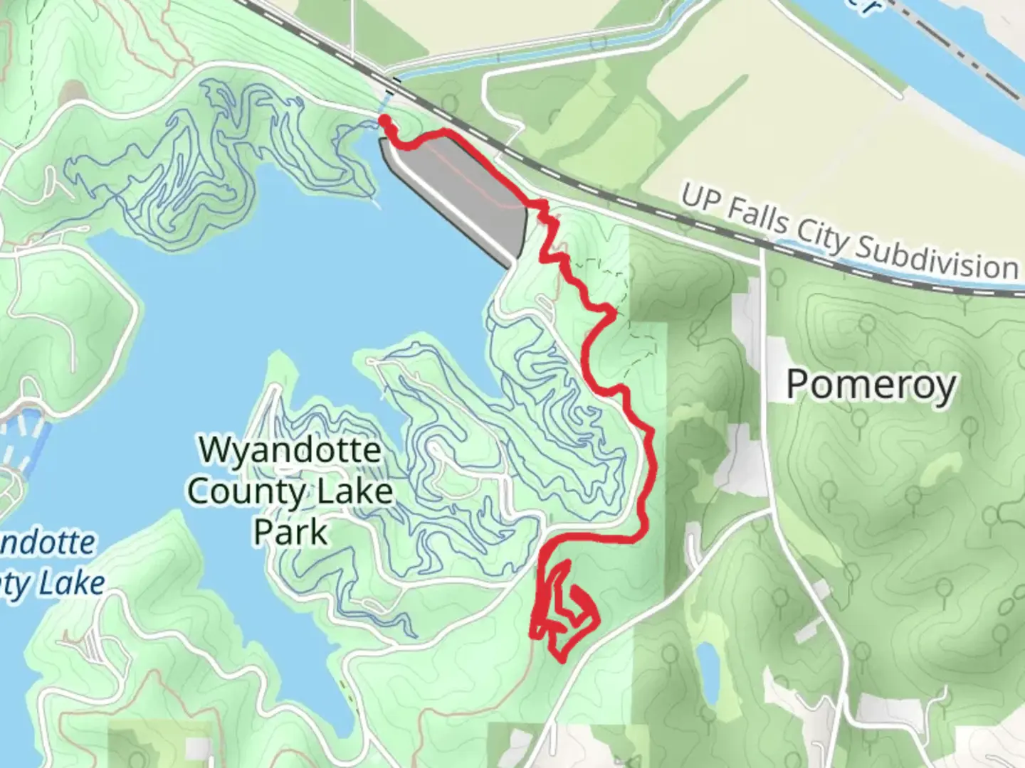 An image depicting the trail Bridal Path and Psycho Wyco Trail and its surrounding area.