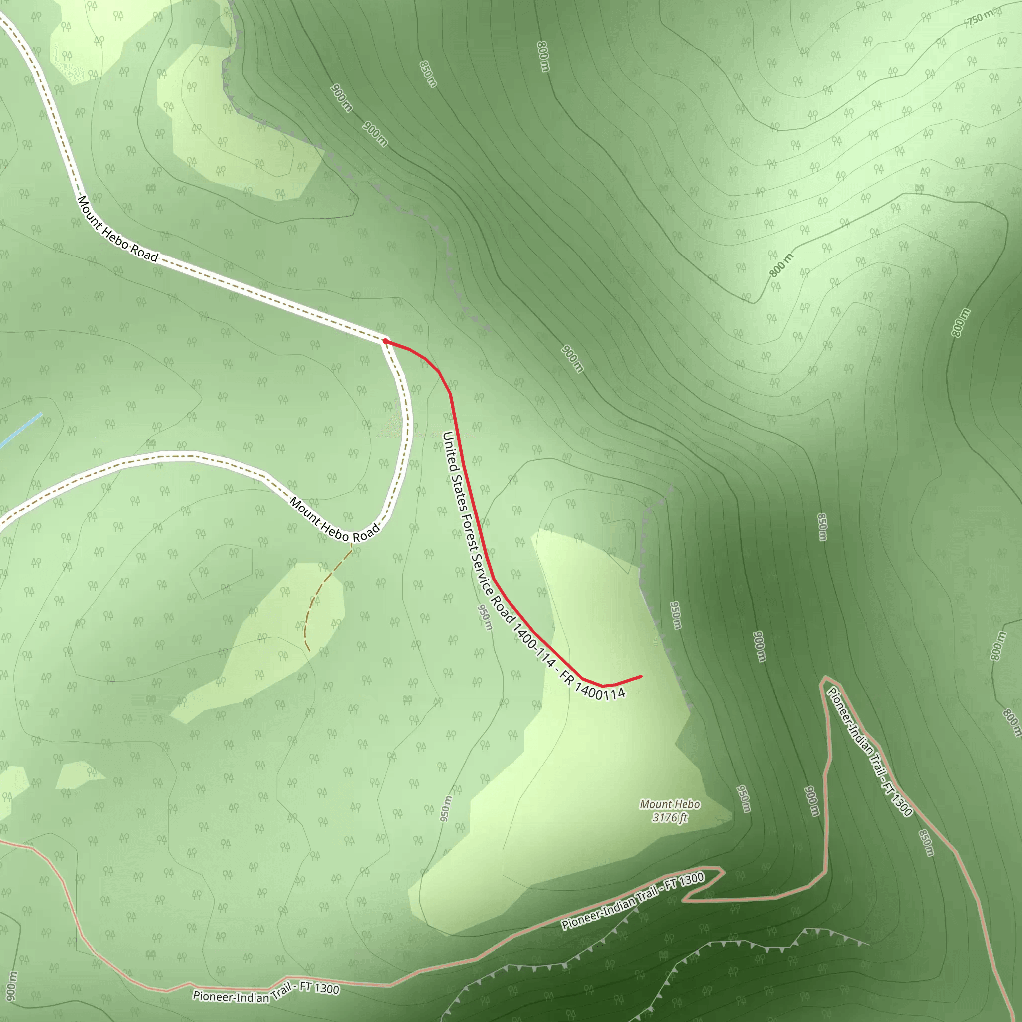 Forest Road 1400-114 mobile static map