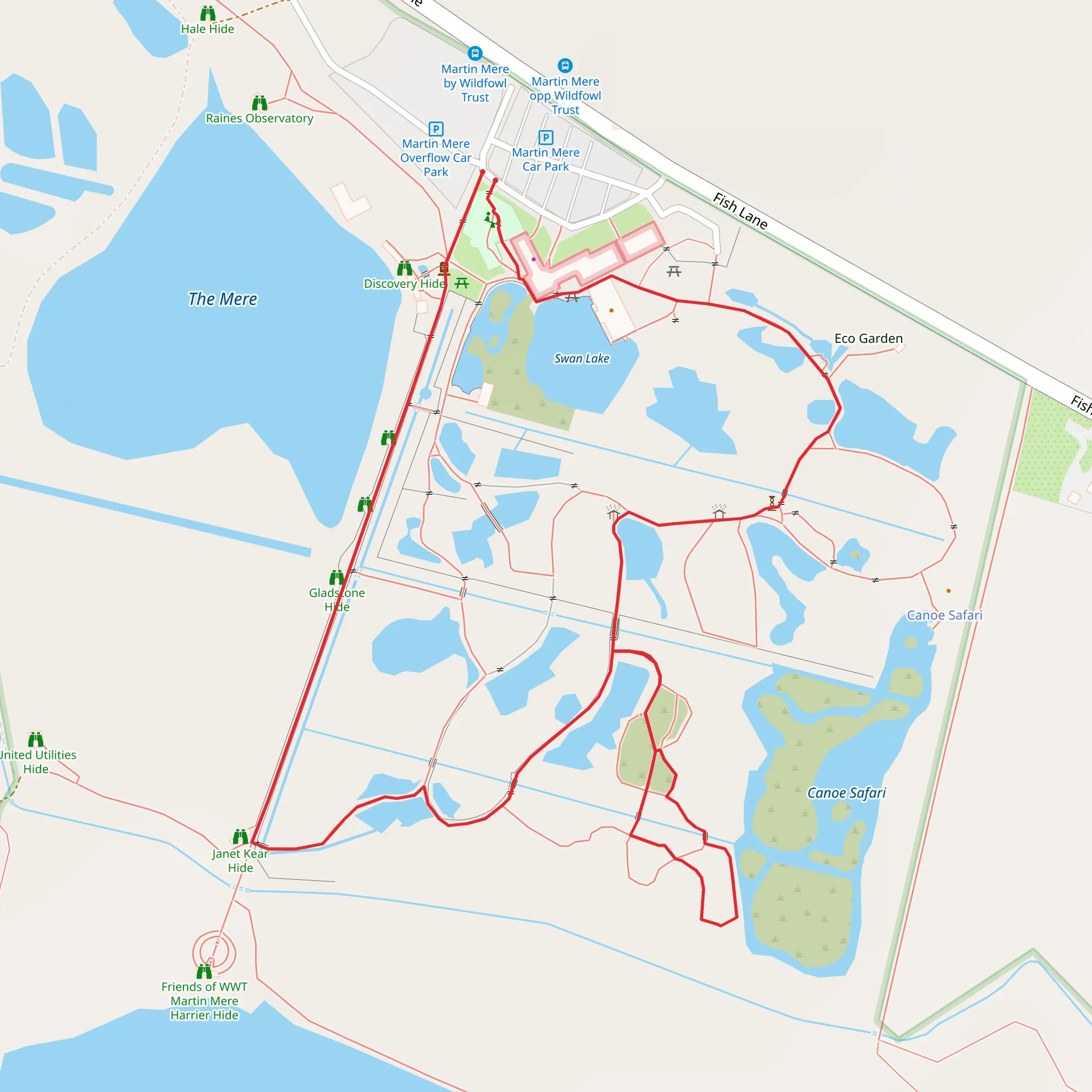 Martin Mere mobile static map