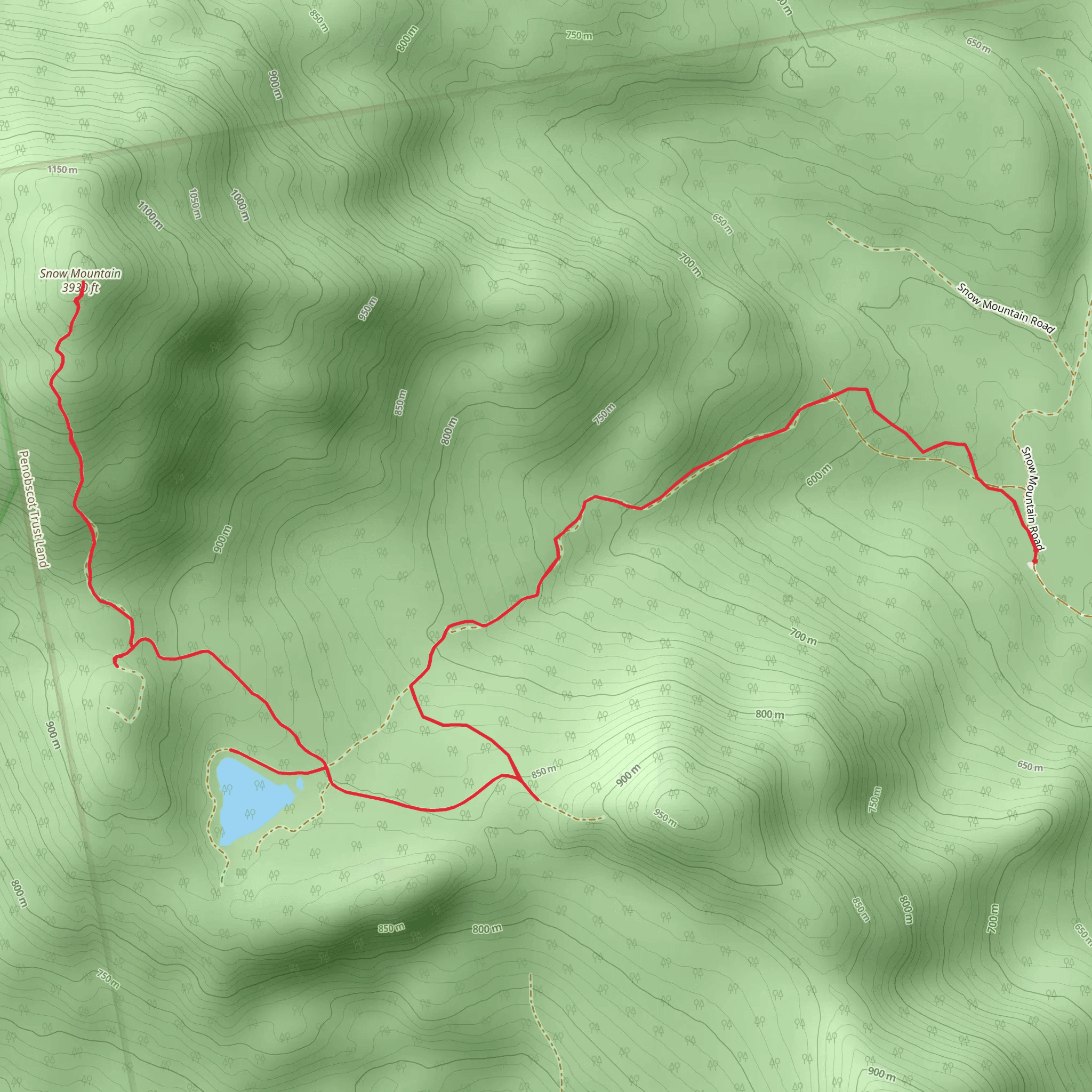 Snow Mountain Out and Back mobile static map