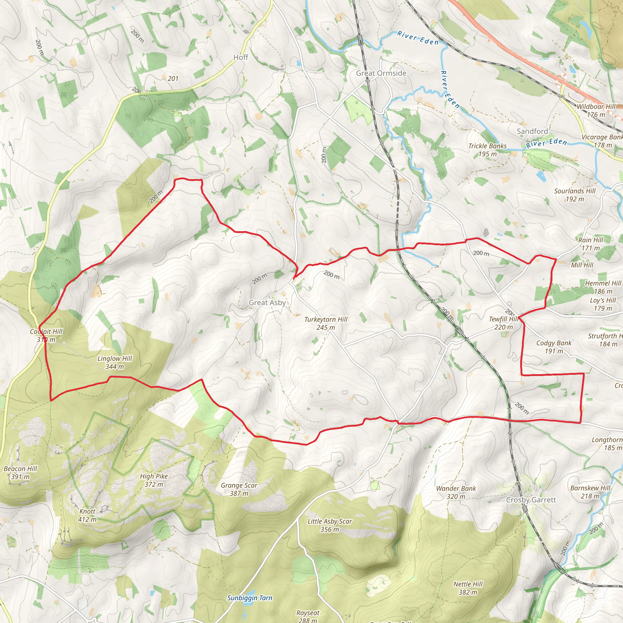 Eden Valley Loop from Bank Moor mobile static map