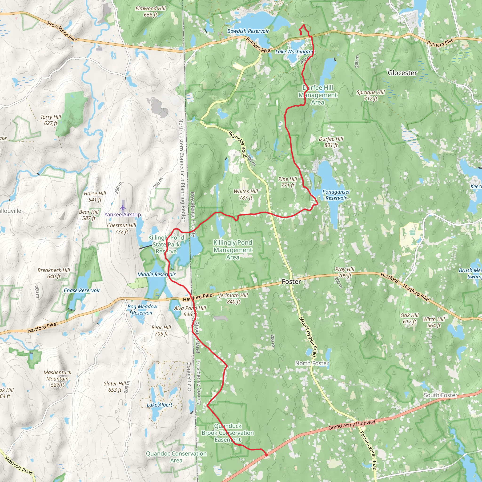 North South Trail from Grand Army Highway mobile static map