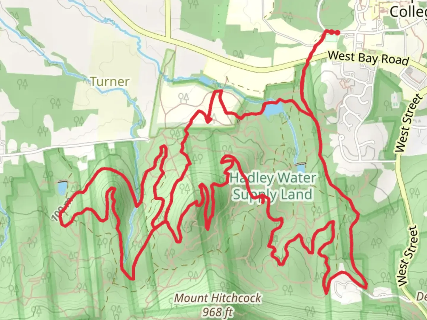 An image depicting the trail Hadley Reservoir and Parker Reservoir Loop Trail and its surrounding area.