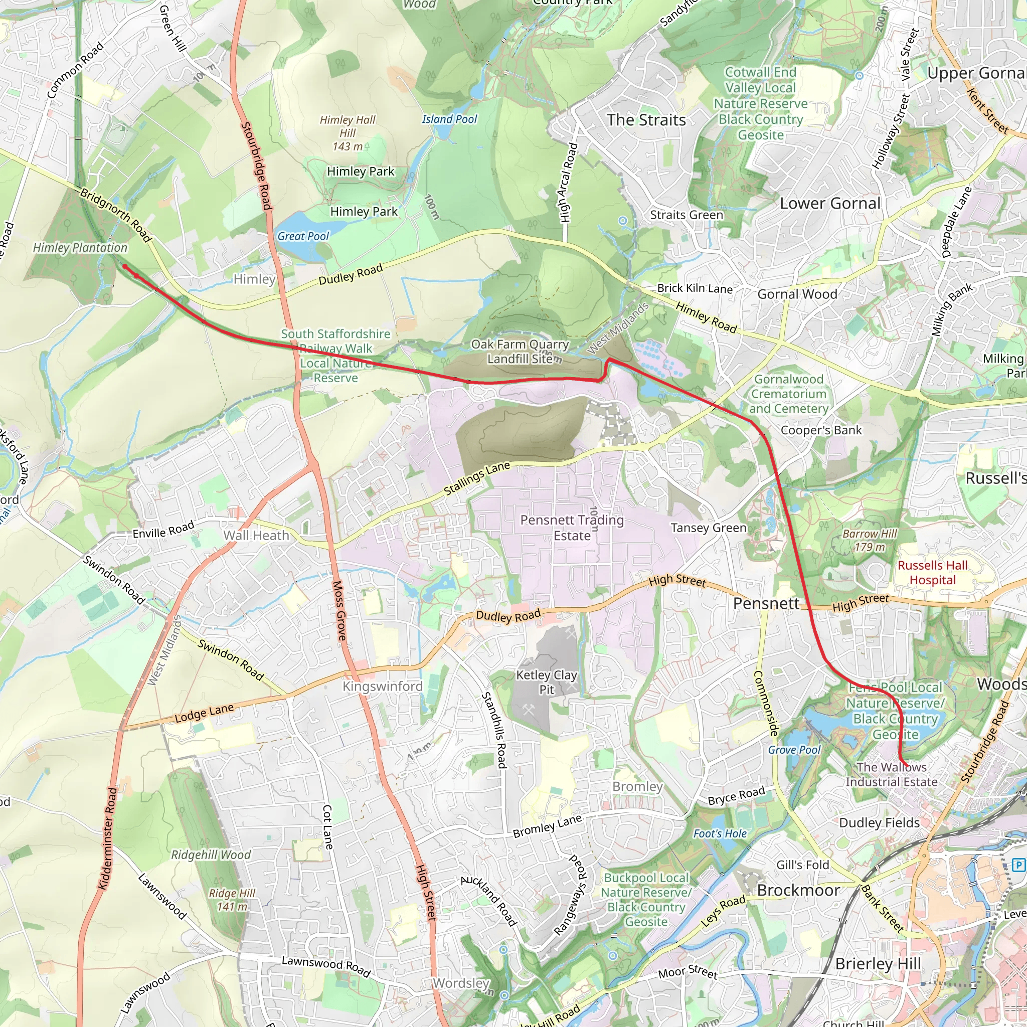 Kingswinford Railway Walk mobile static map
