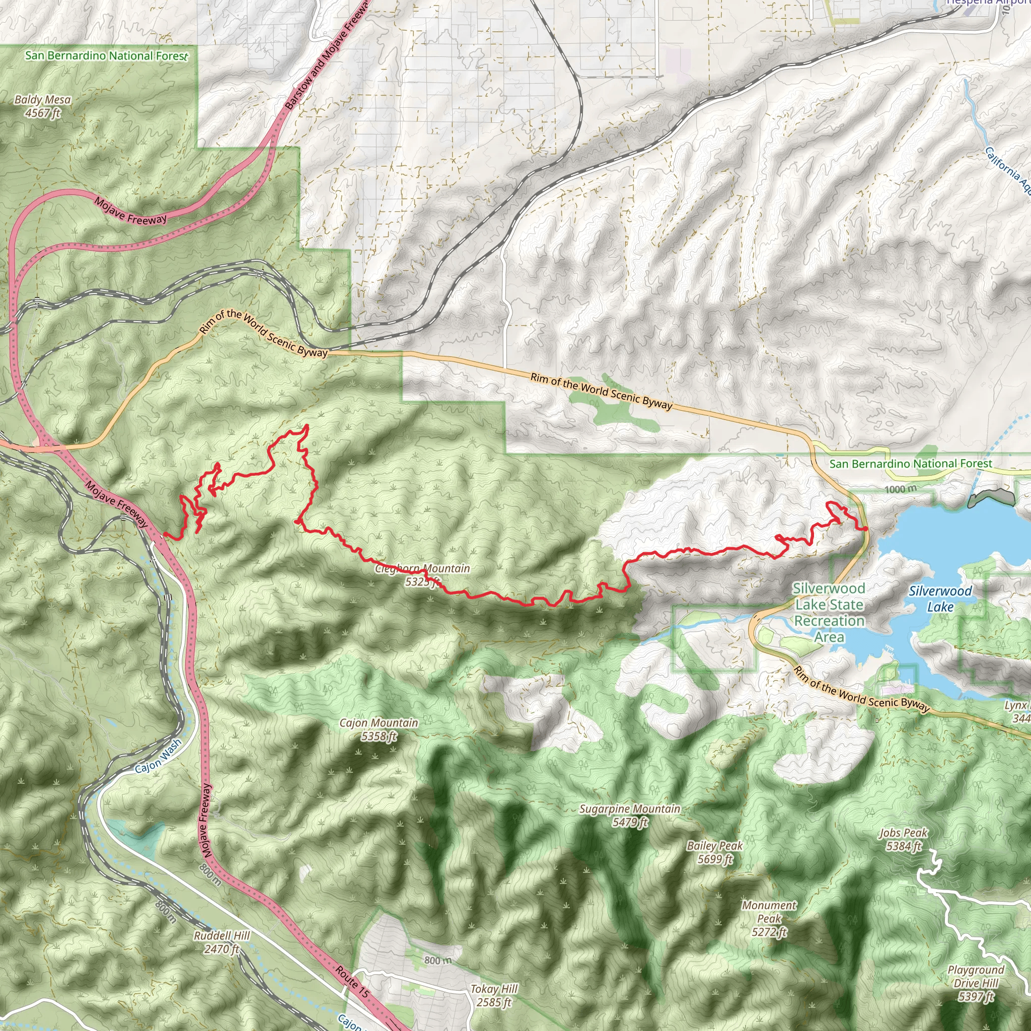 Cleghorn Mountain Trail mobile static map