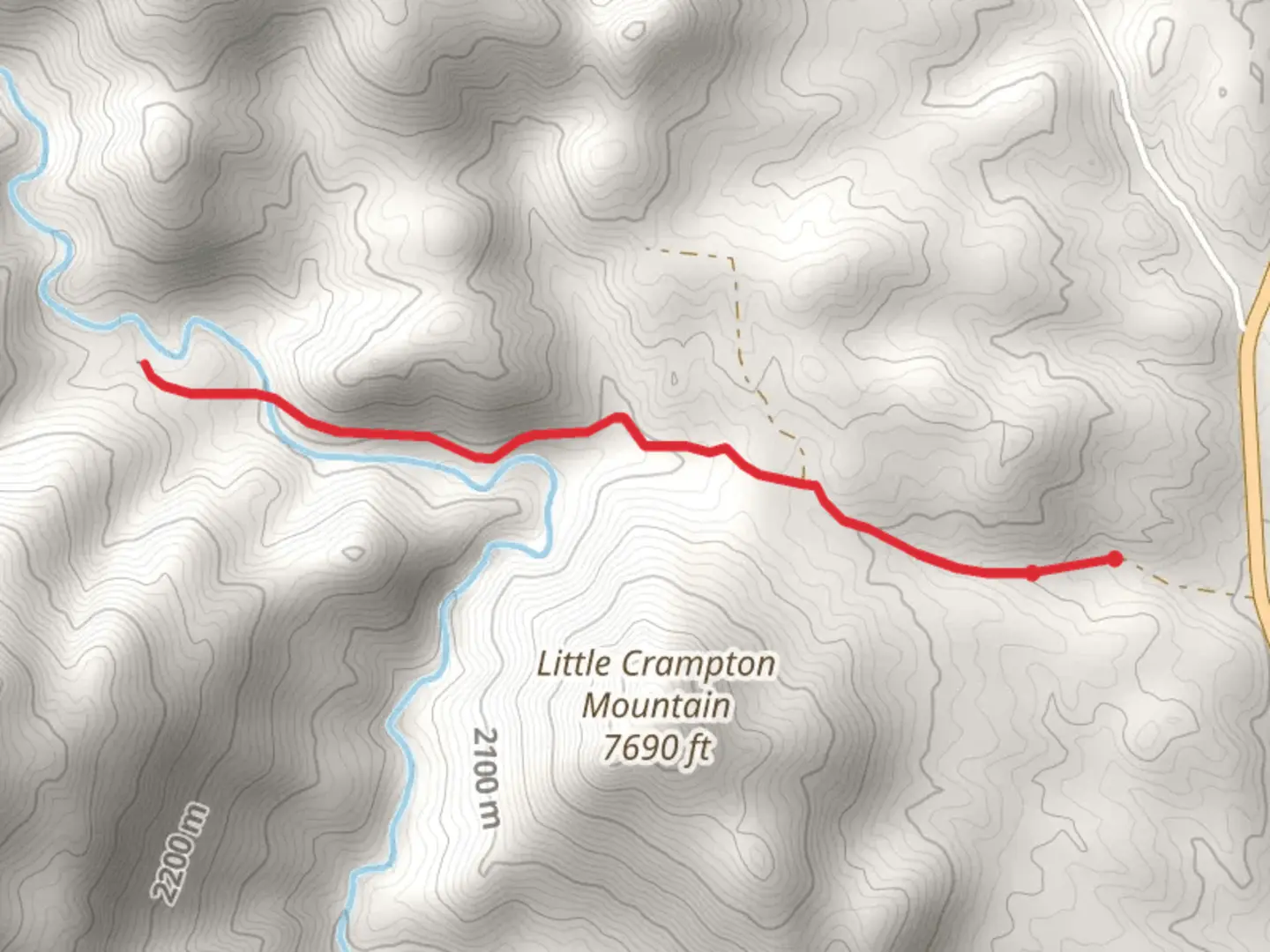 An image depicting the trail Walk to Cottonwood Creek and Rough Gulch and its surrounding area.