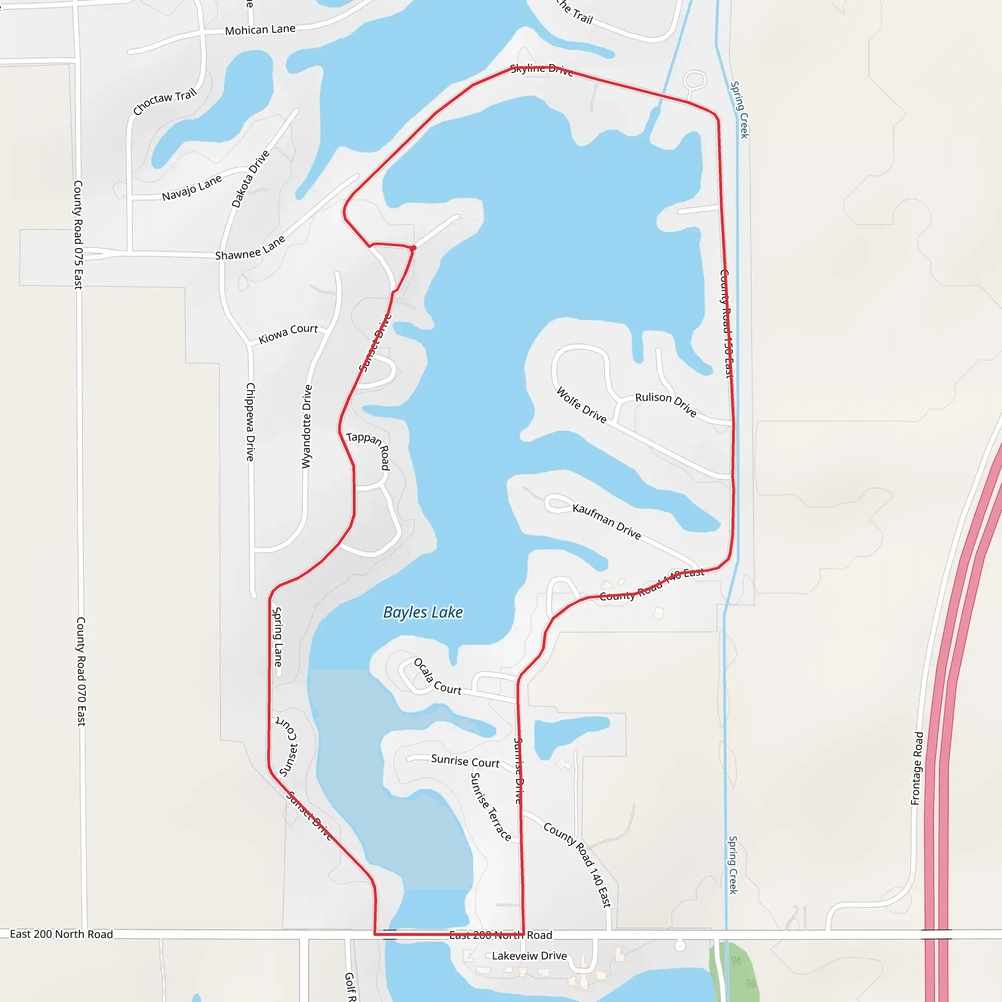 Bayles Lake Loop mobile static map