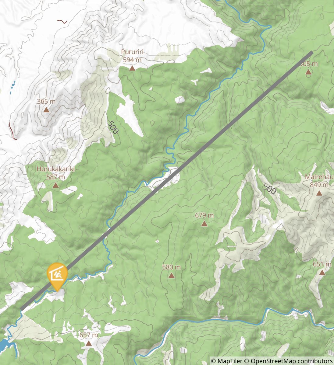 Burtton's Track shelter map
