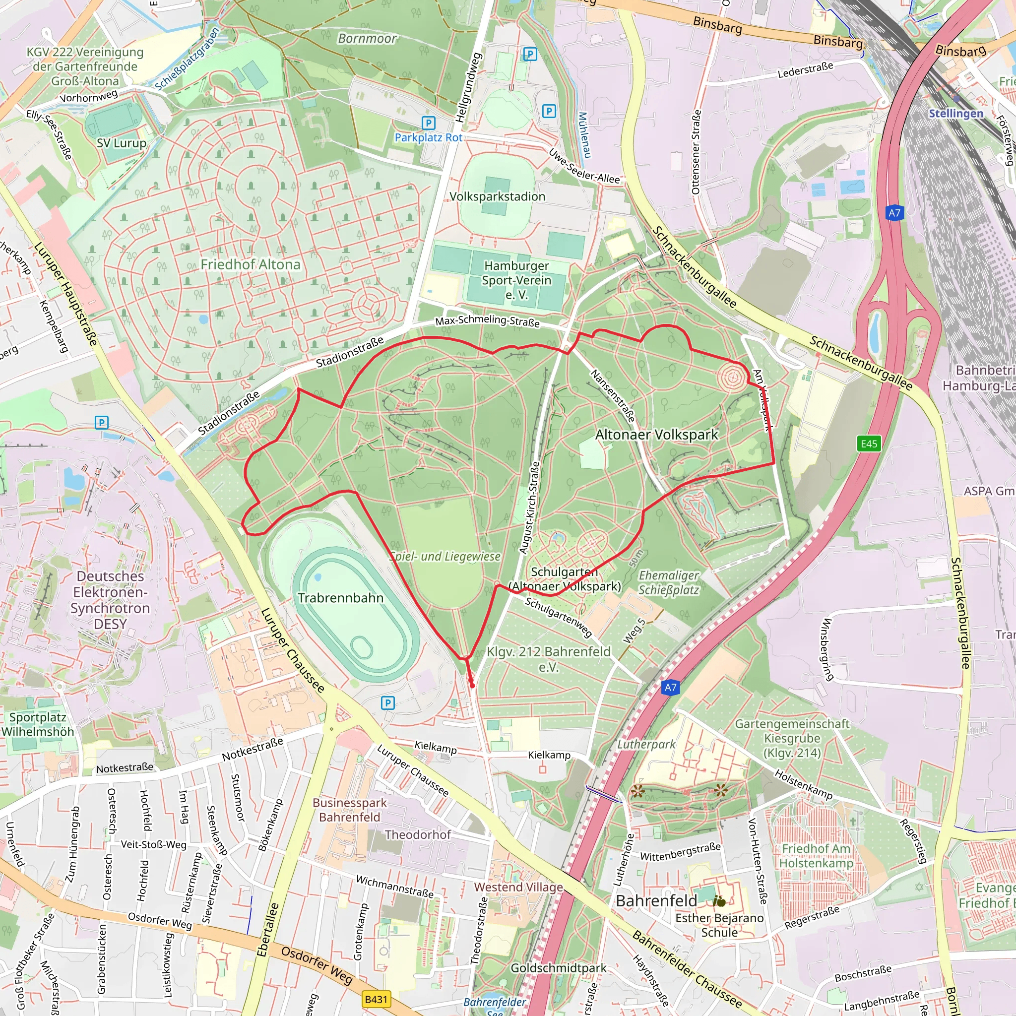 Altonaer Volkspark Loop mobile static map