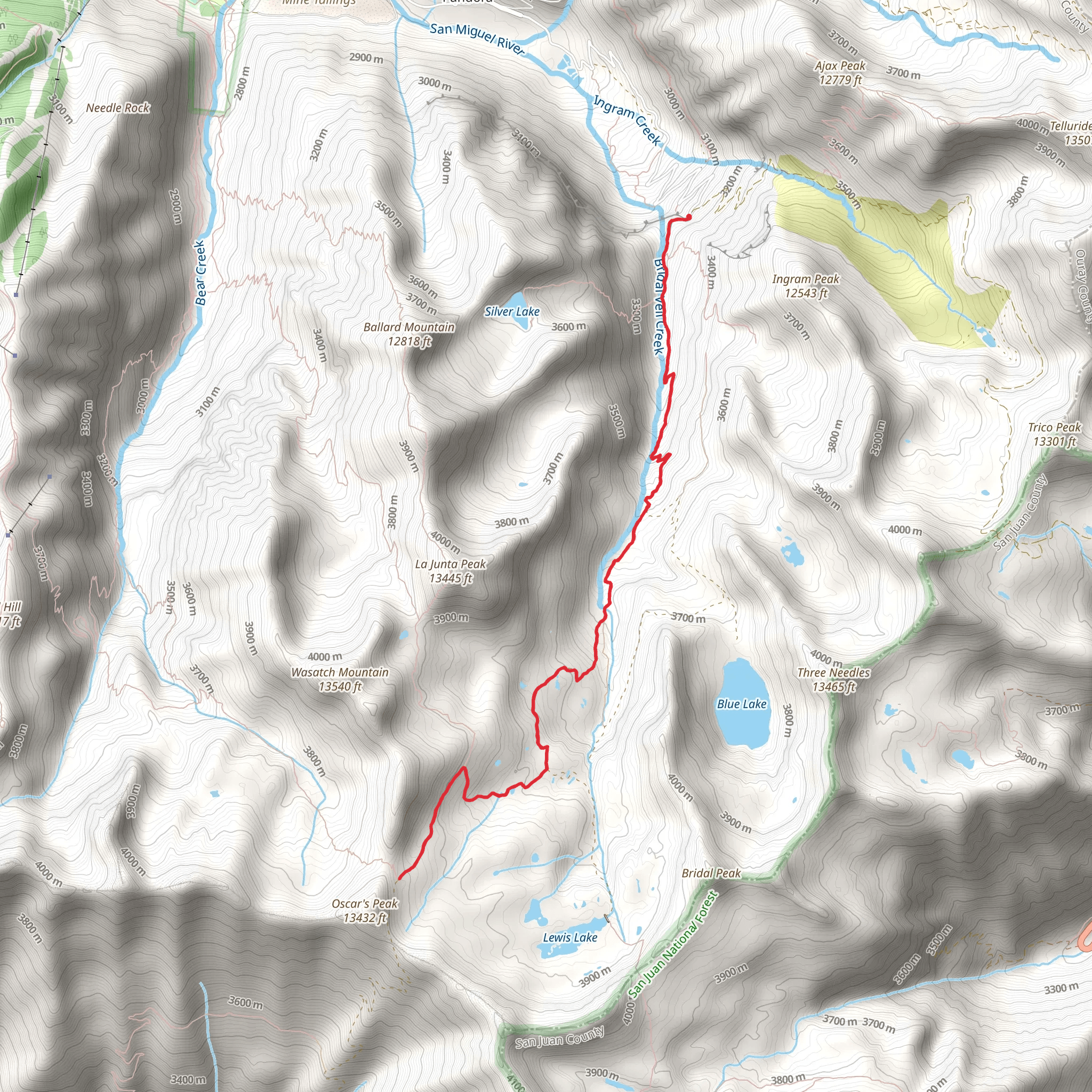 Bridal Veil Creek Trail mobile static map