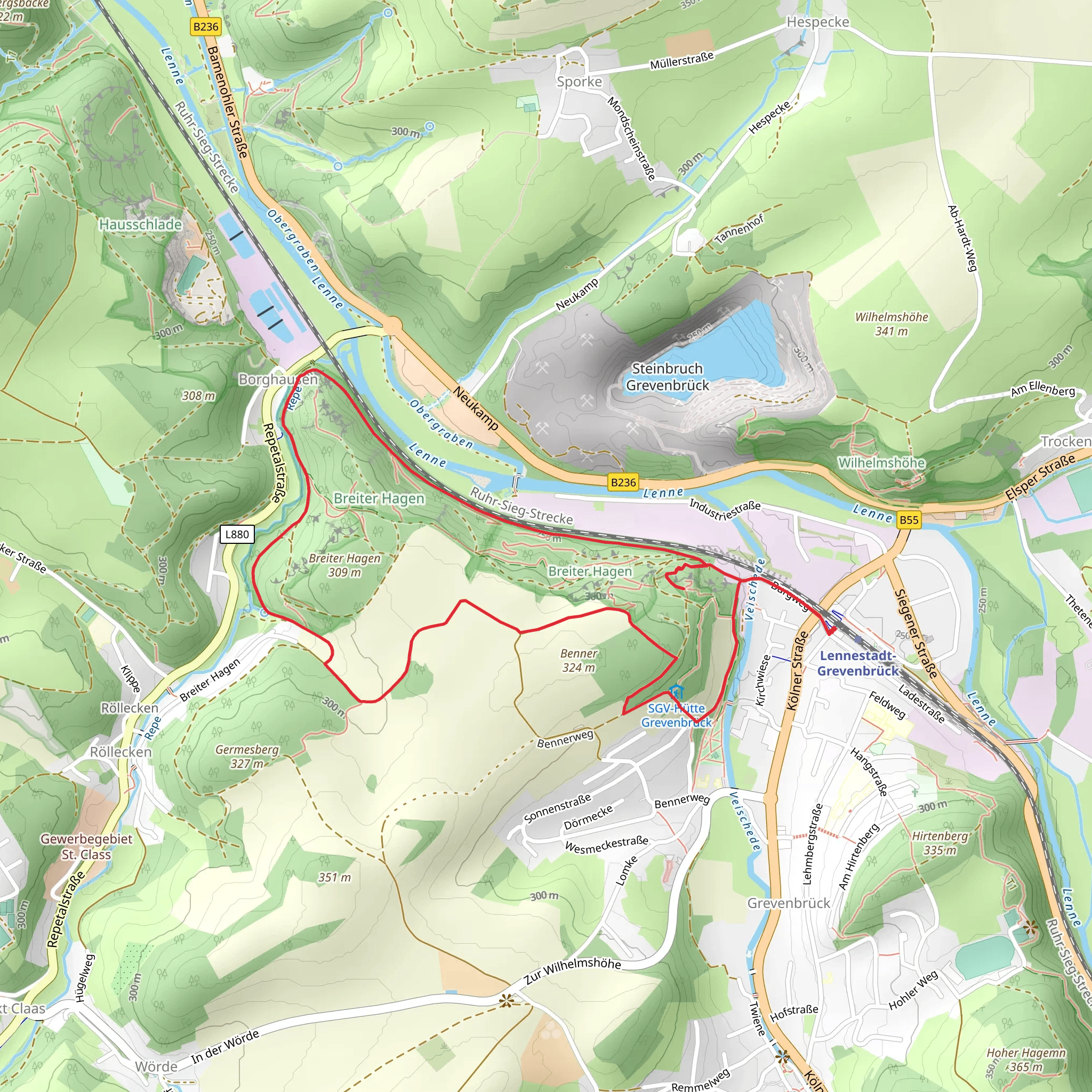 Ruine Peperburg Loop mobile static map