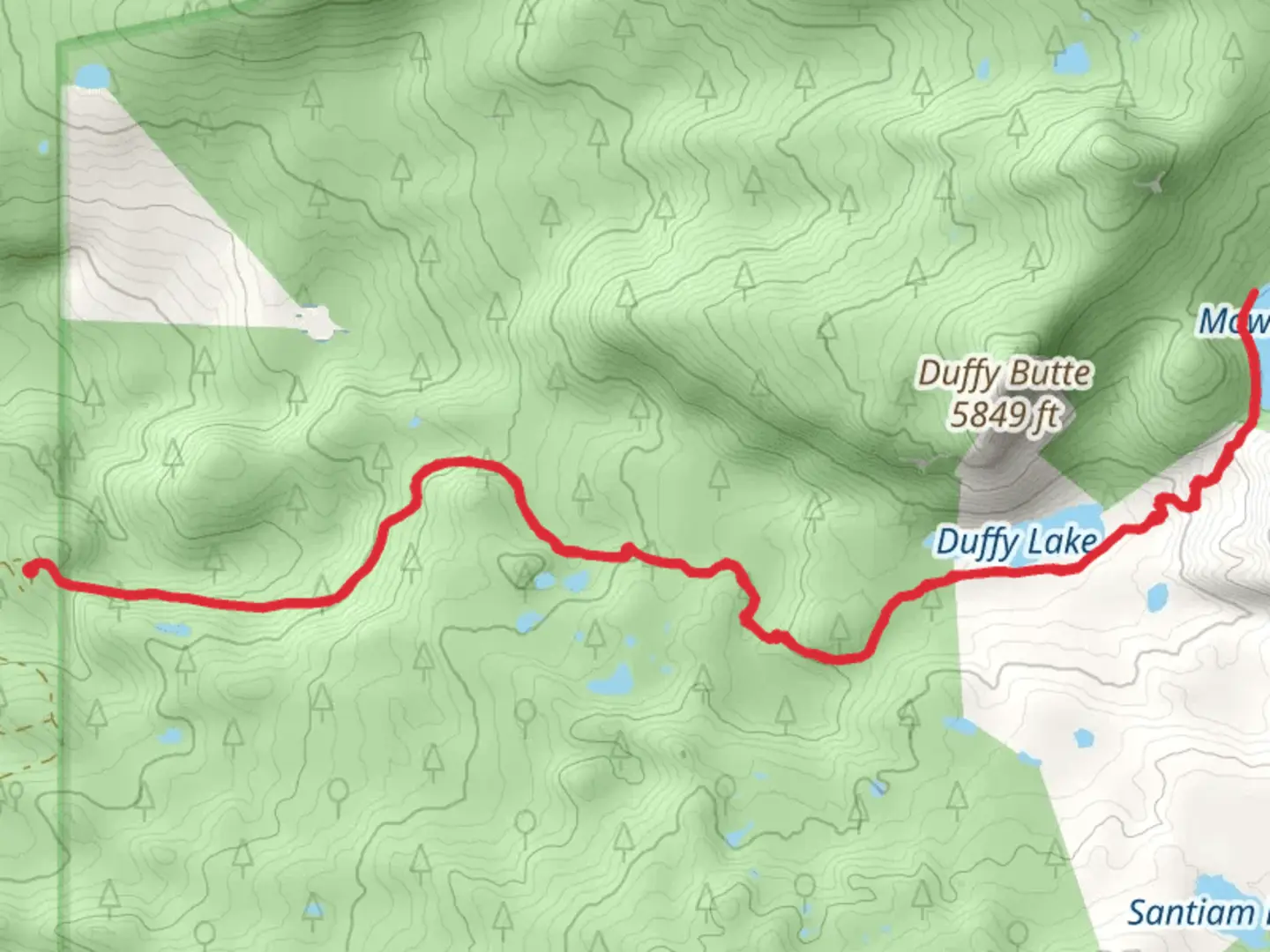 An image depicting the trail Mowich Lake and Duffy Lake Trail and its surrounding area.