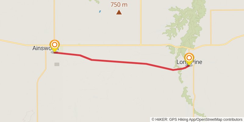 Cowboy Trail stage 10 Map