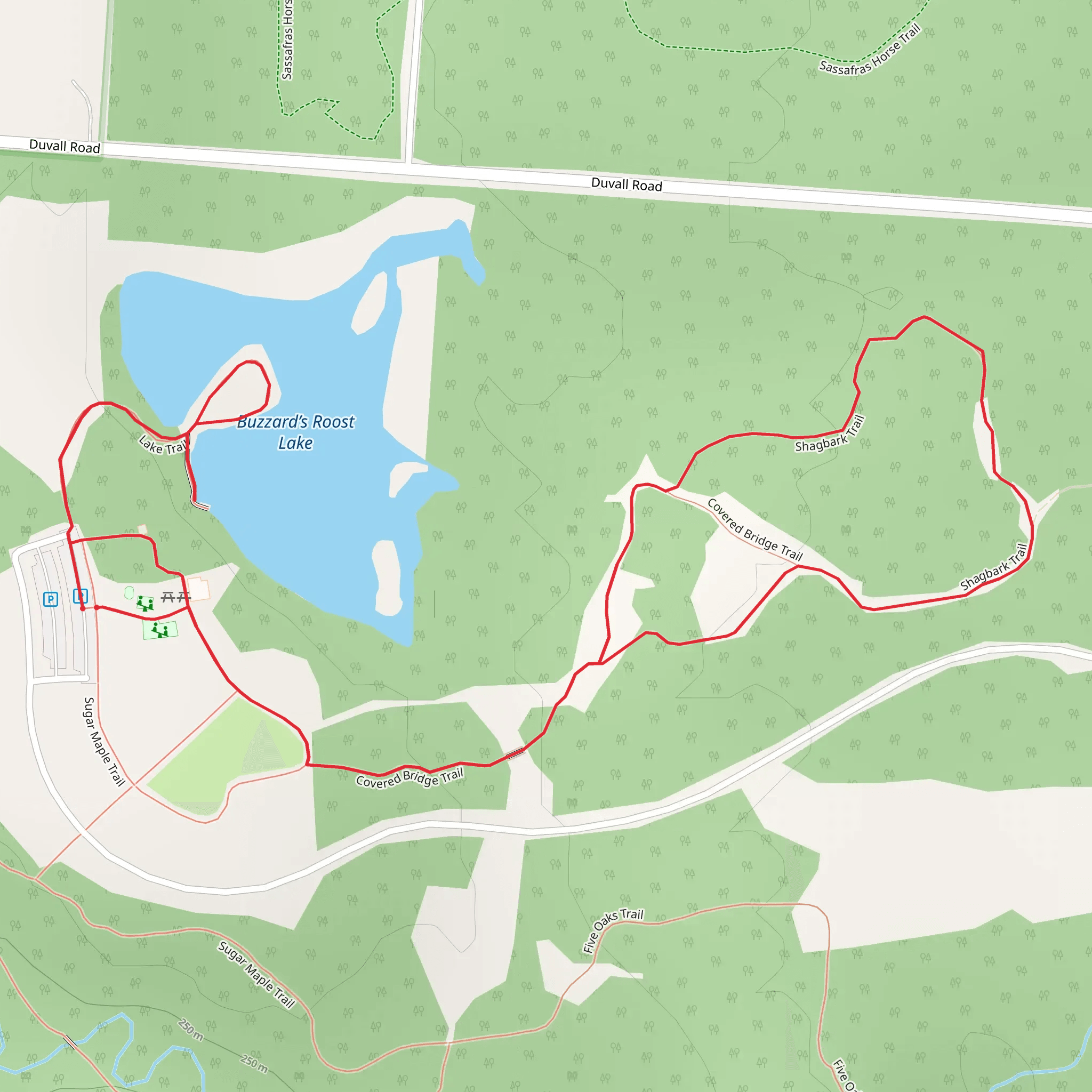 Buzzard's Roost Lake Loop mobile static map