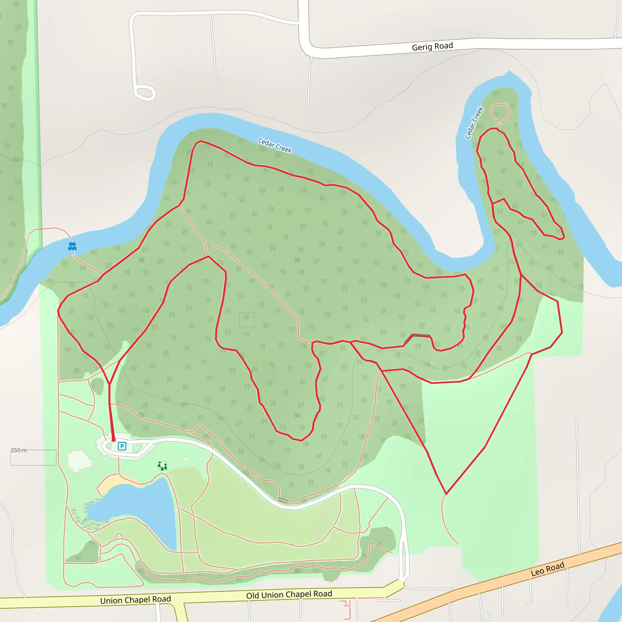 Racoon trail and Muskrat Trail Loop mobile static map