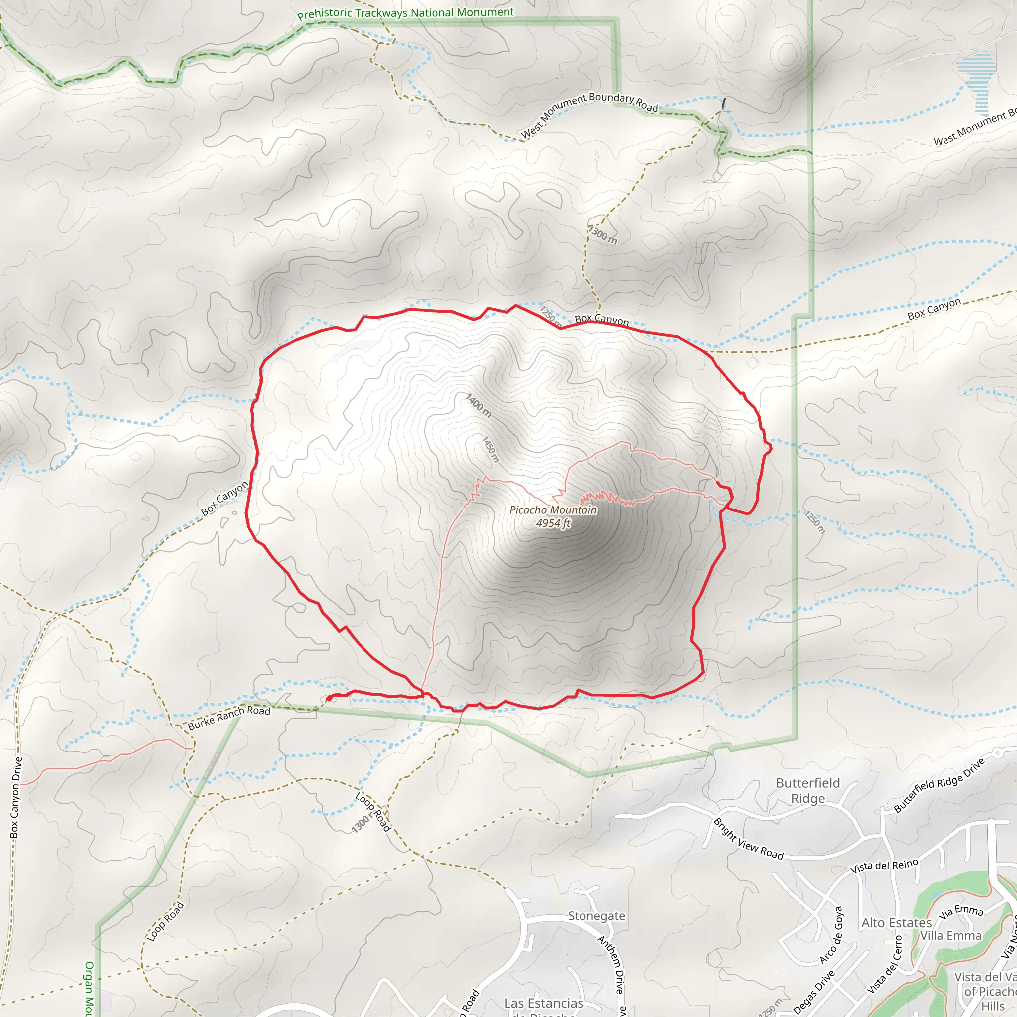 Loop around Picacho Mountain mobile static map