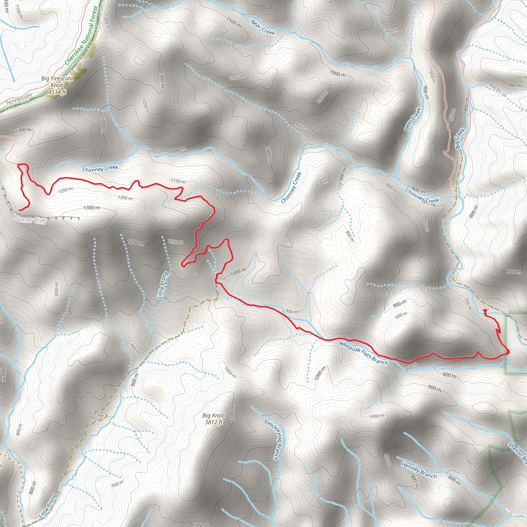 Whiteoak Flats Branch mobile static map