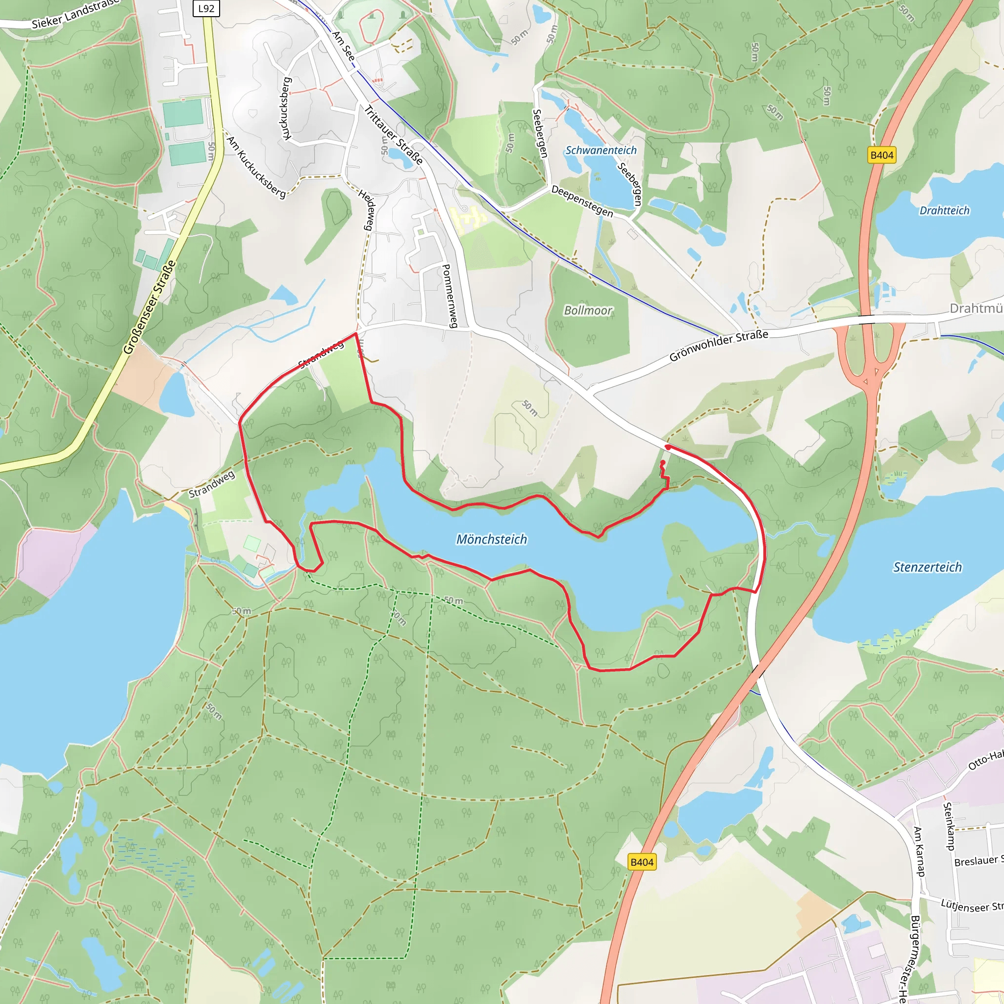 Mönchsteich via Grosser Rundwanderweg Loop mobile static map