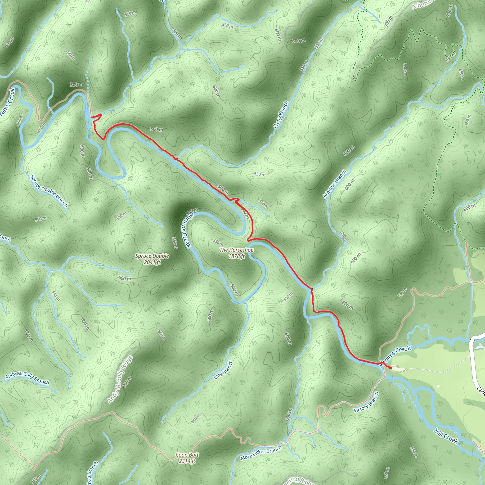 Abrams Falls Trail mobile static map