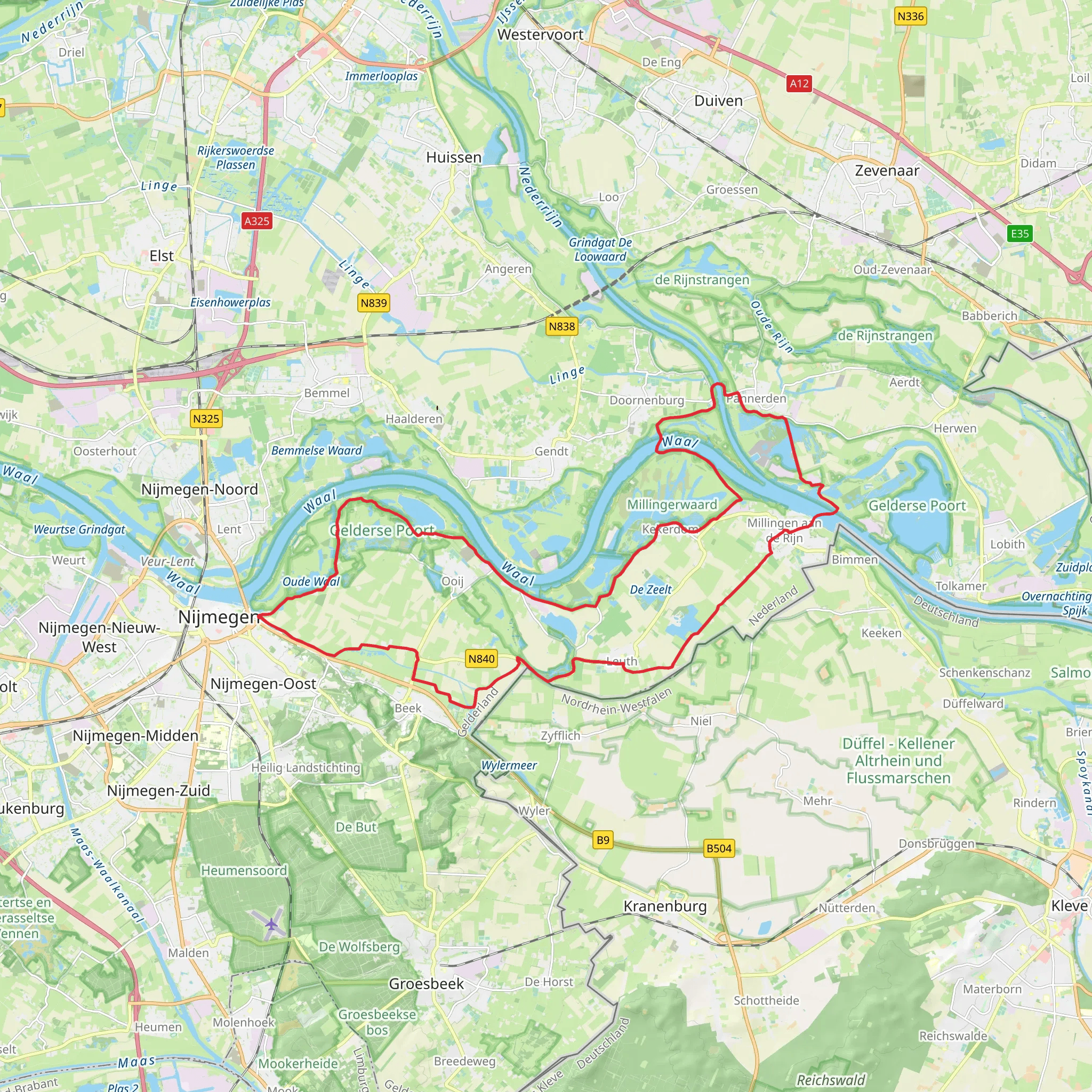 Groenlanden, Kekerdomsche Waard, Lobberdensche Waard and Wylerbergmeer Loop mobile static map