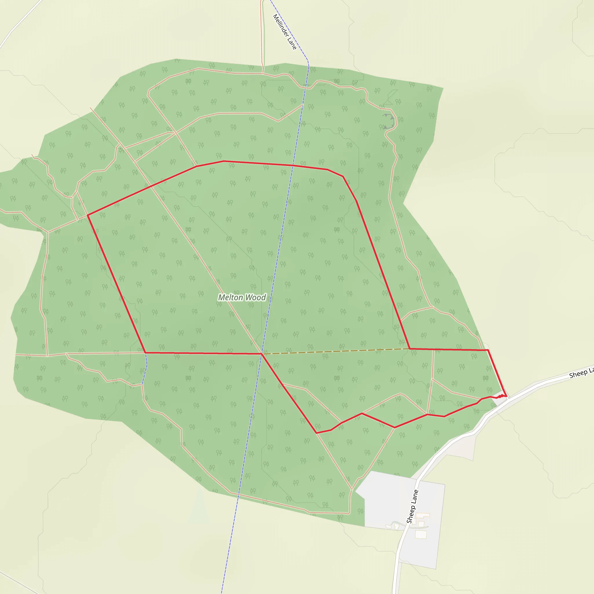 Melton Wood Loop mobile static map