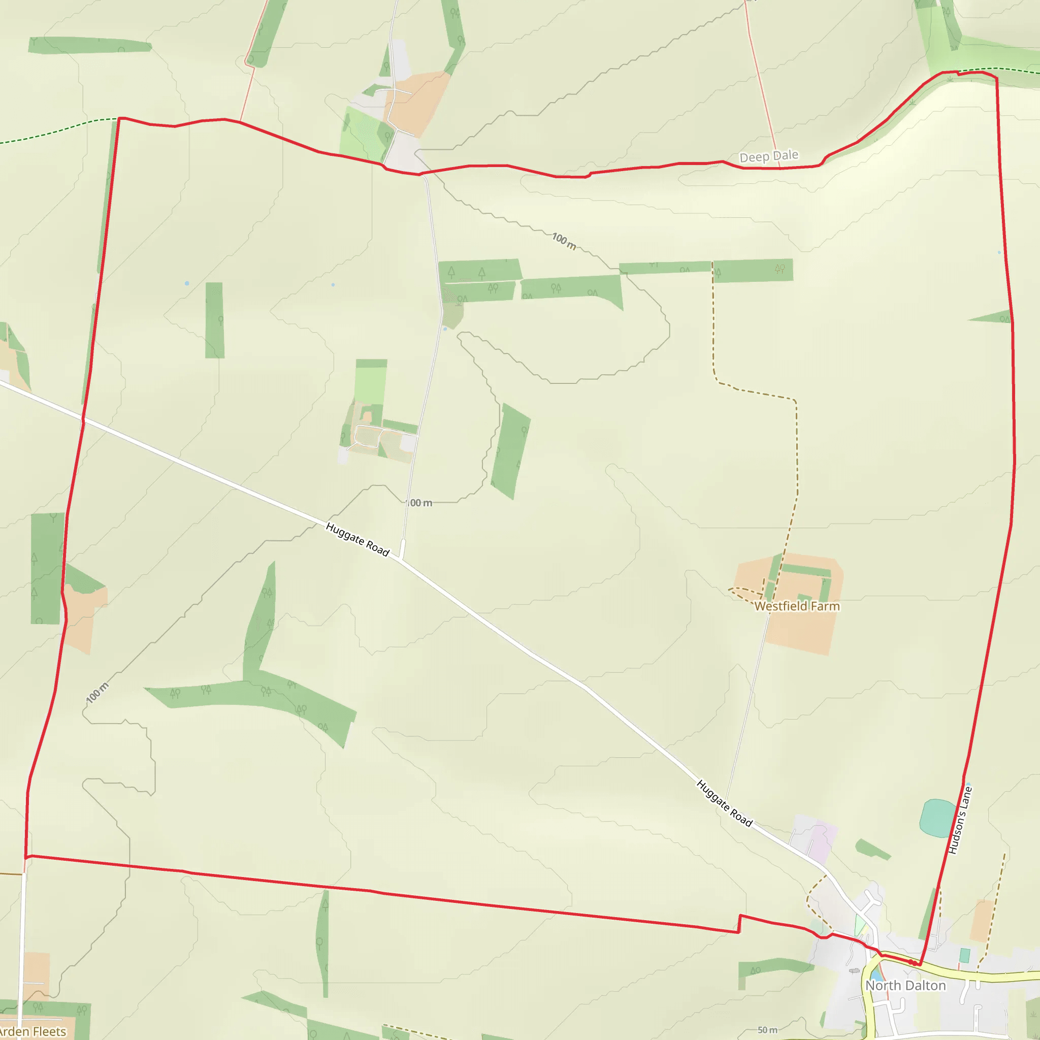 North Dalton Country Park and Deep Dale Loop mobile static map