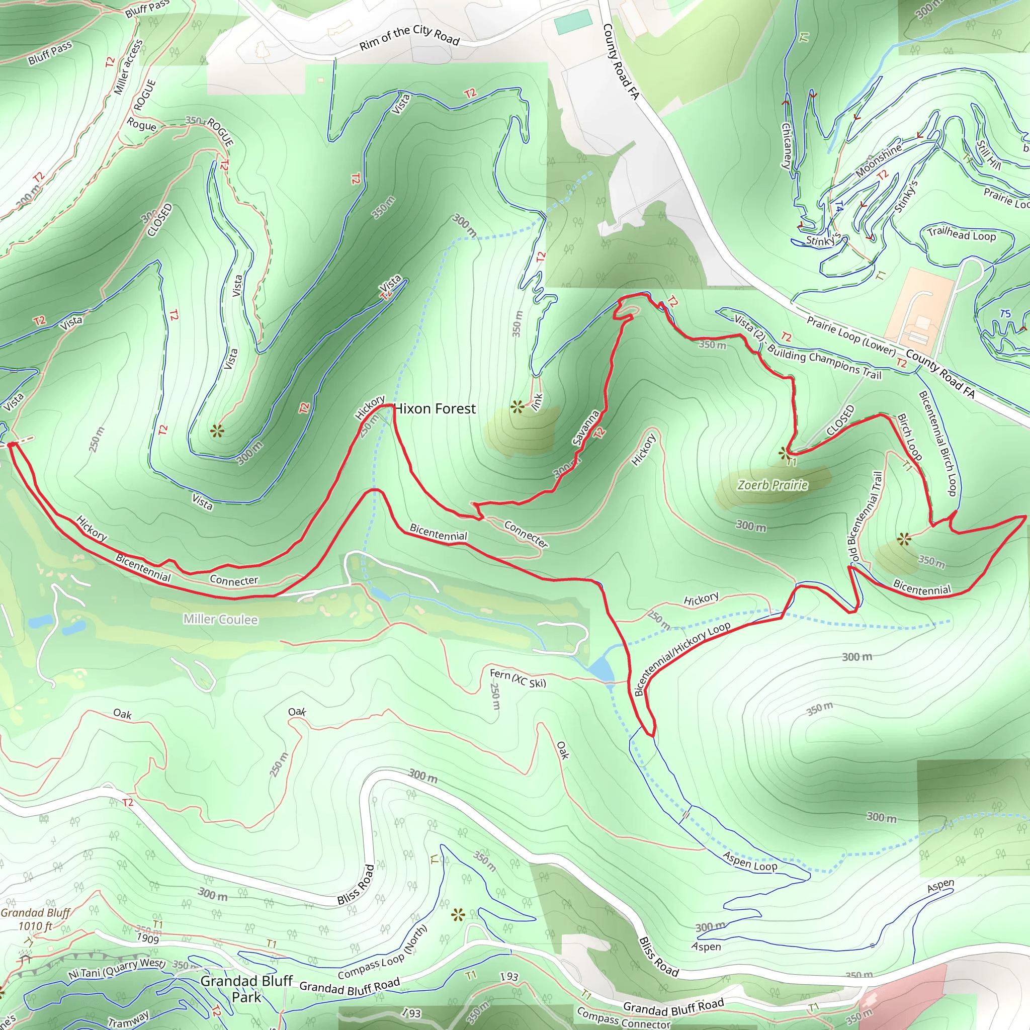 Bicentennial and Birch Loop Trail mobile static map