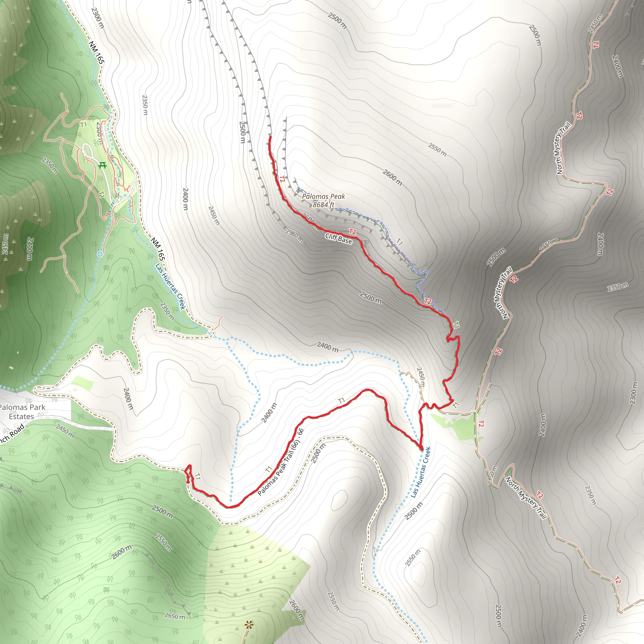 Cliff Base Out and Back mobile static map