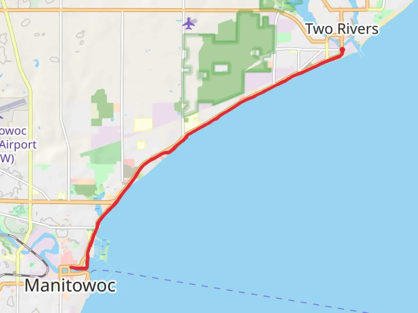 An image depicting the trail Mariners Trail from Zander Park and its surrounding area.