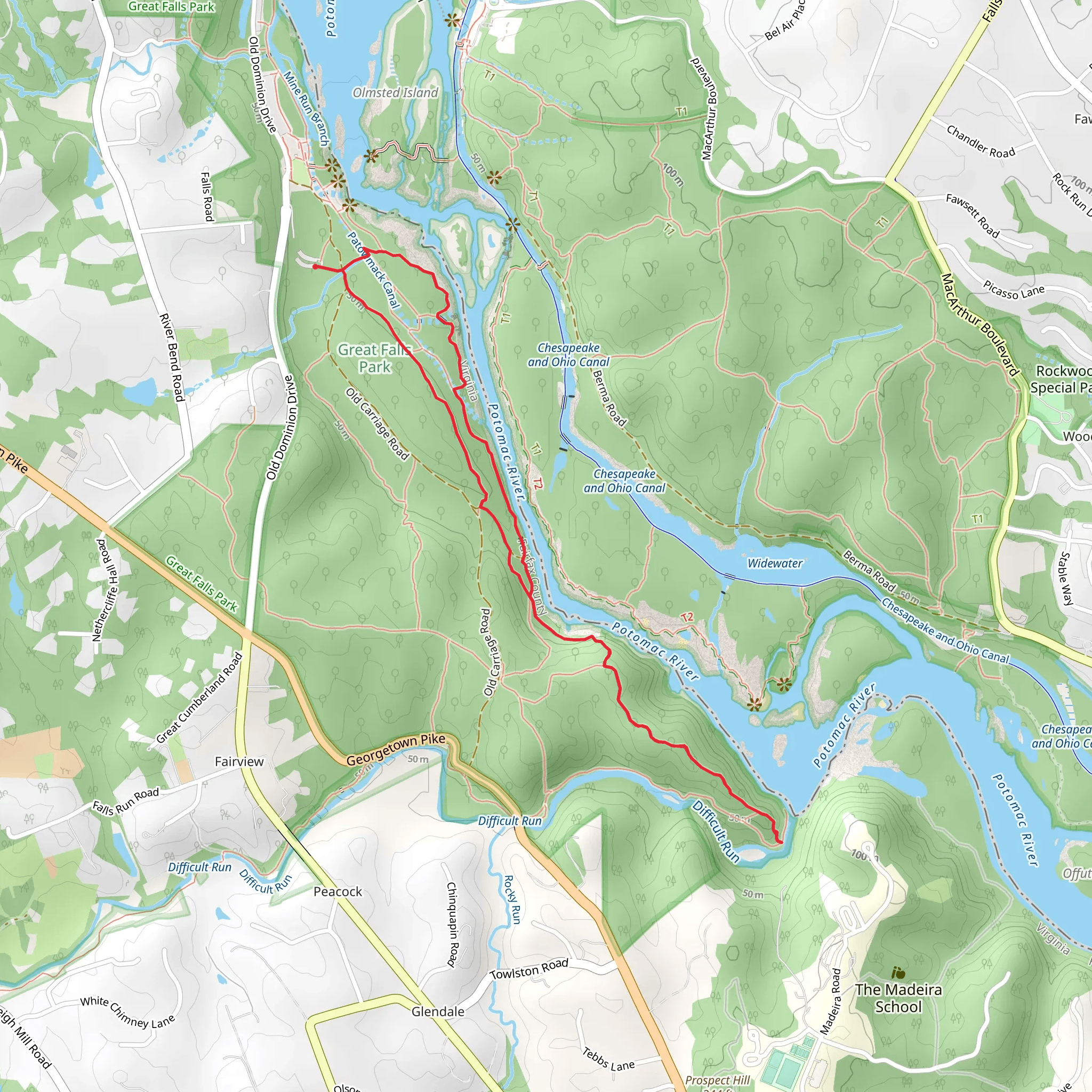 River, Ridge and Matildaville Loop Trail mobile static map