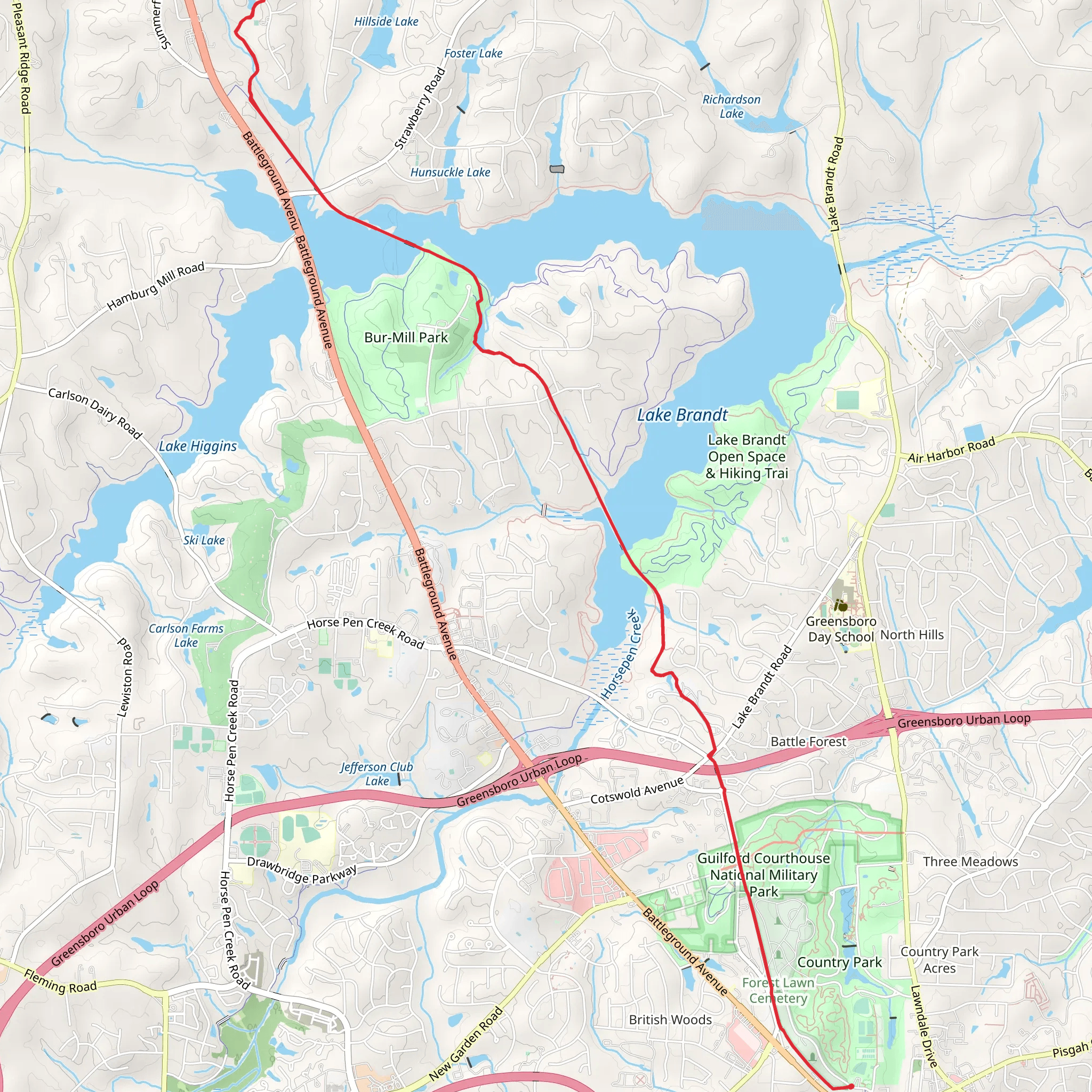 Atlantic and Yadkin Greenway mobile static map