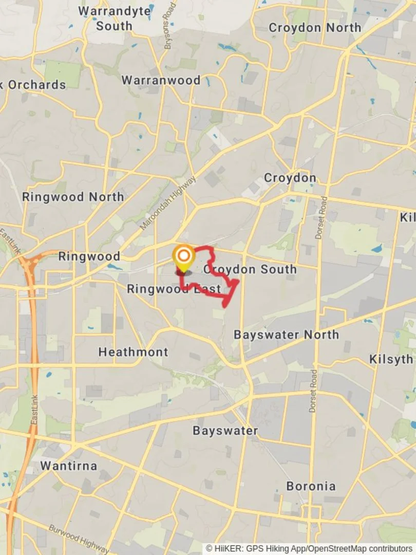 An image depicting the trail Eastwood Walking Route and its surrounding area.