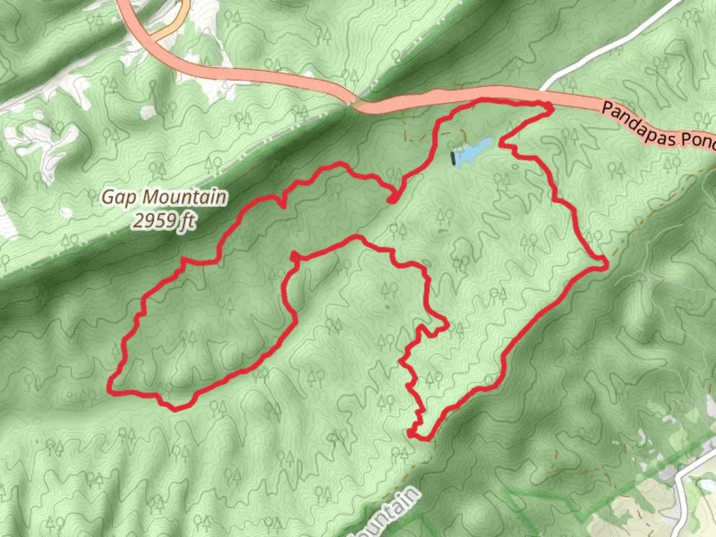 An image depicting the trail Poverty Creek and Royale Loop and its surrounding area.