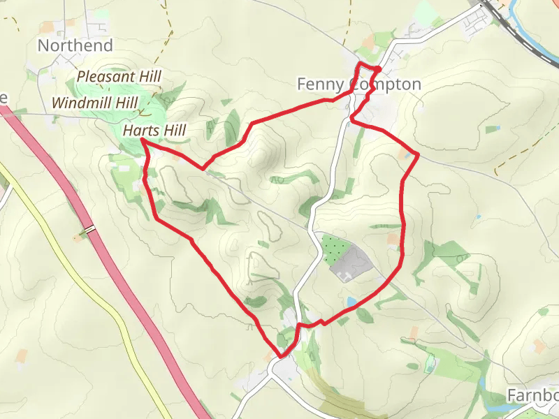 Gredenton Hill and Burton Dasset Loop mobile static map