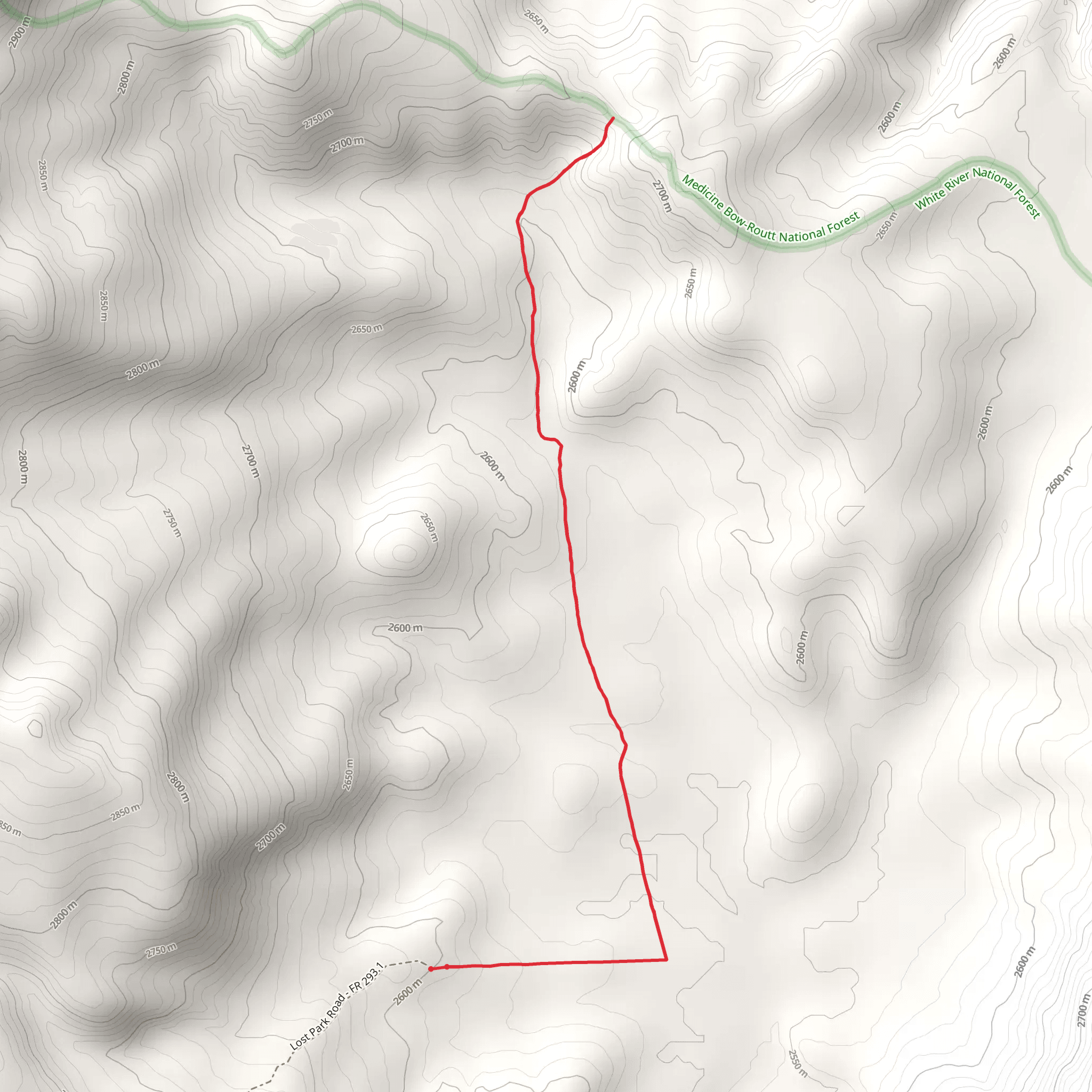 Lost Park Trail mobile static map