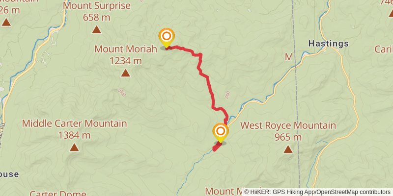 Mount Moriah Loop via Moriah Brook Trail stage 2 Map