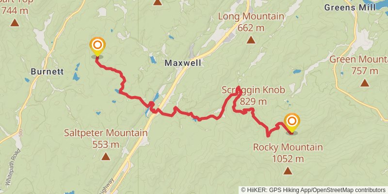 Southeastern Serpentine Trail stage 54 Map