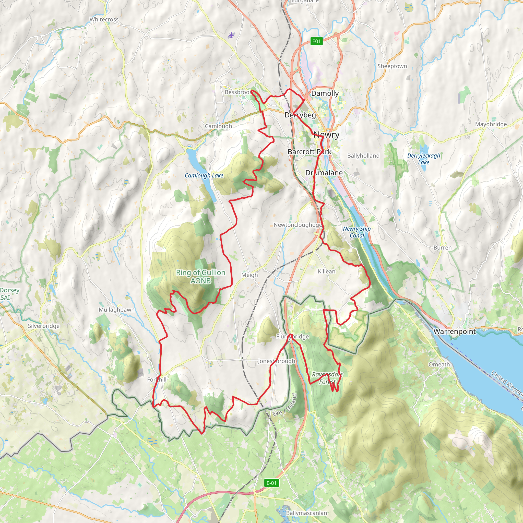 Ring of Gullion Way mobile static map