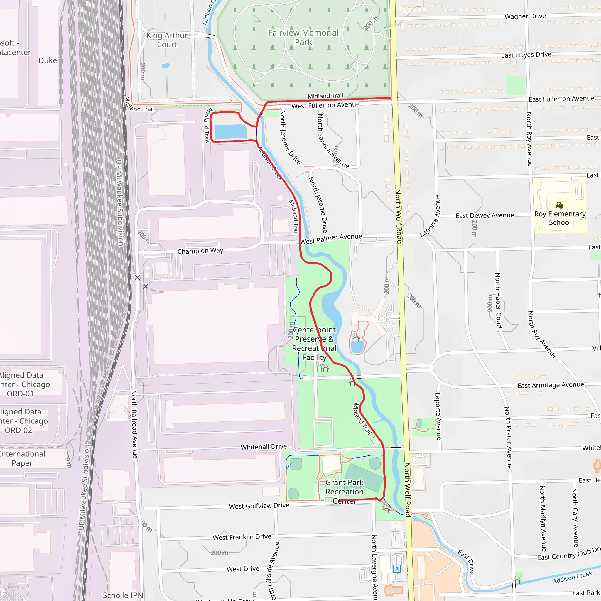 Centerpoint Preserve and Recreational Facility via Midland Trail mobile static map