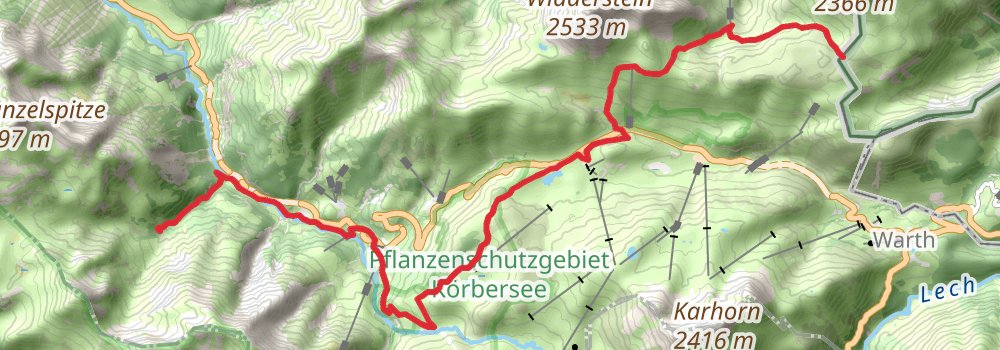Via Alpina - Red Trail stage 58 Map