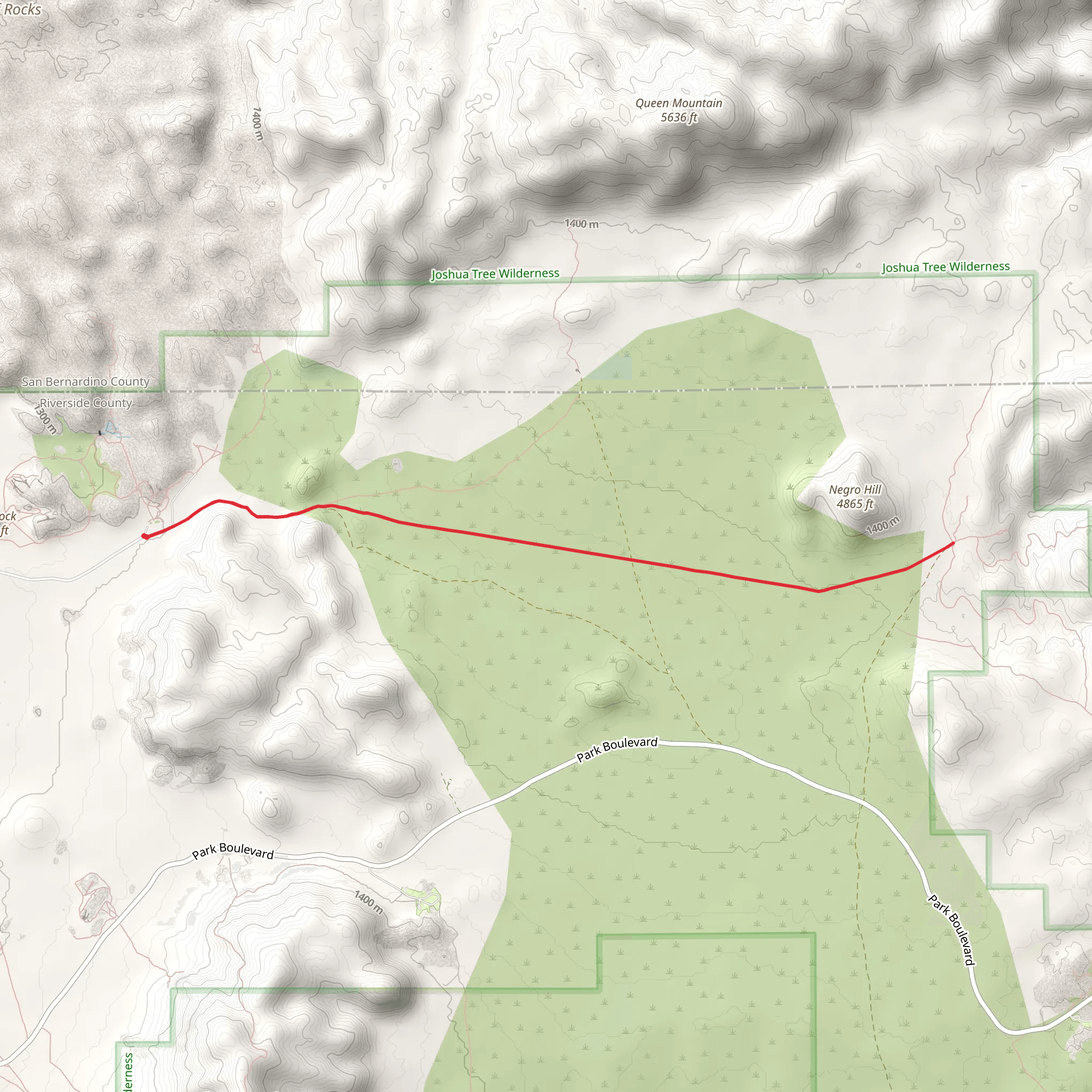 Queen Valley Road Trail mobile static map