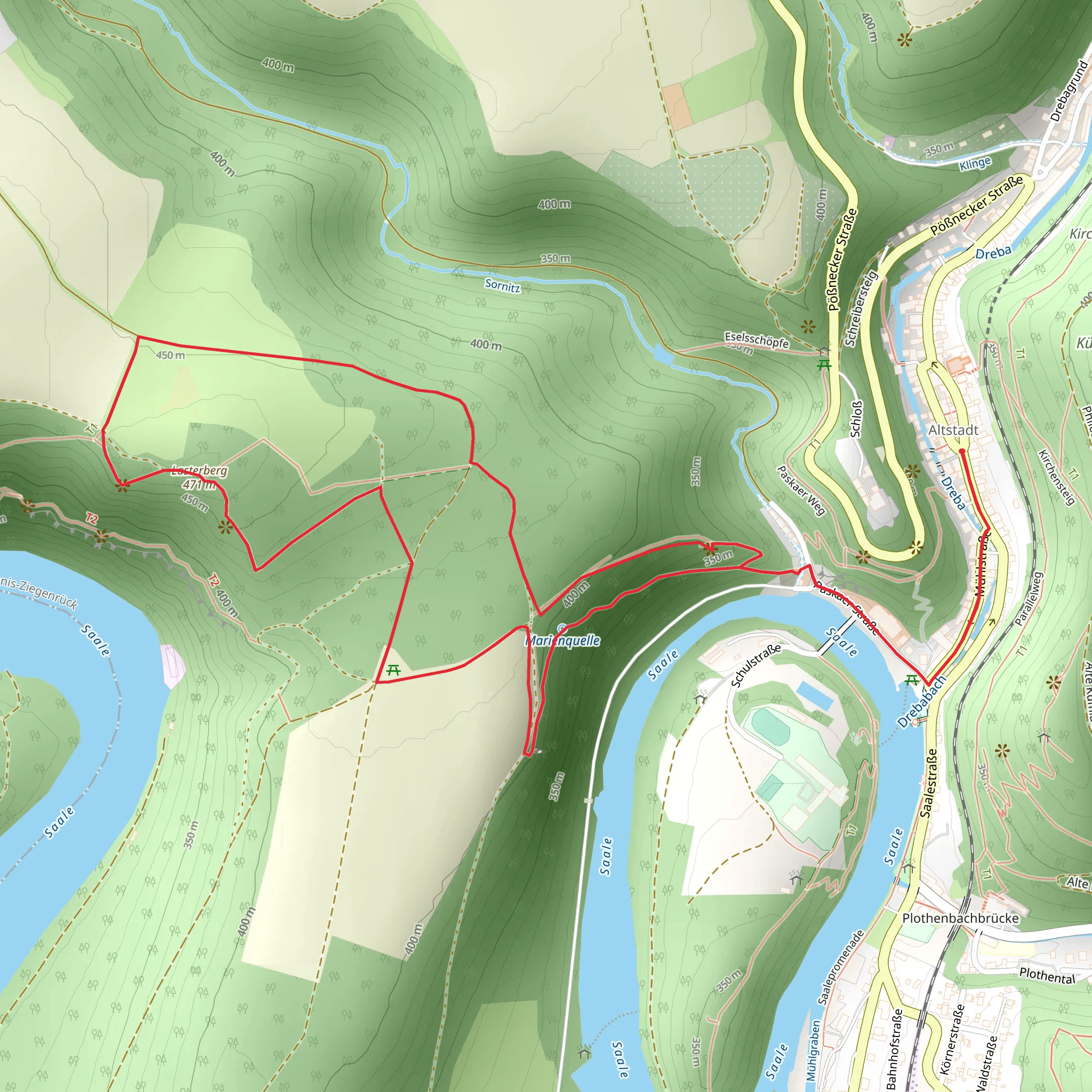 Reißerts Ruh, Fernsicht and Lasterberg Loop via Wanderweg blaues Kreuz mobile static map