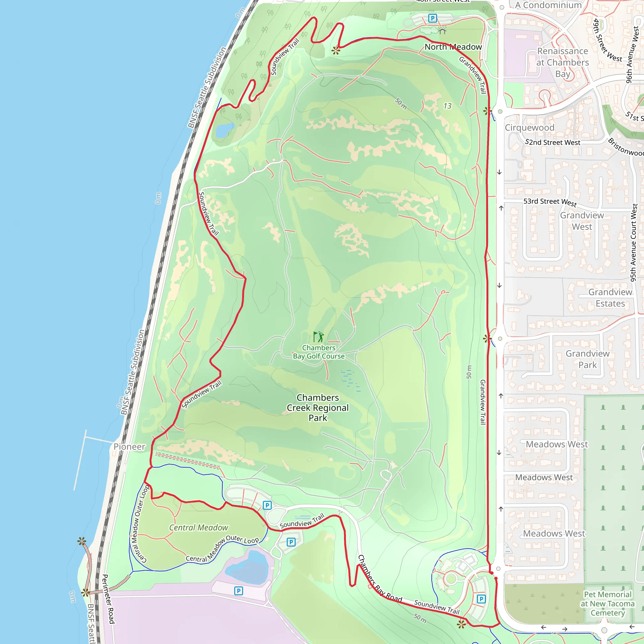 Soundview Trail mobile static map