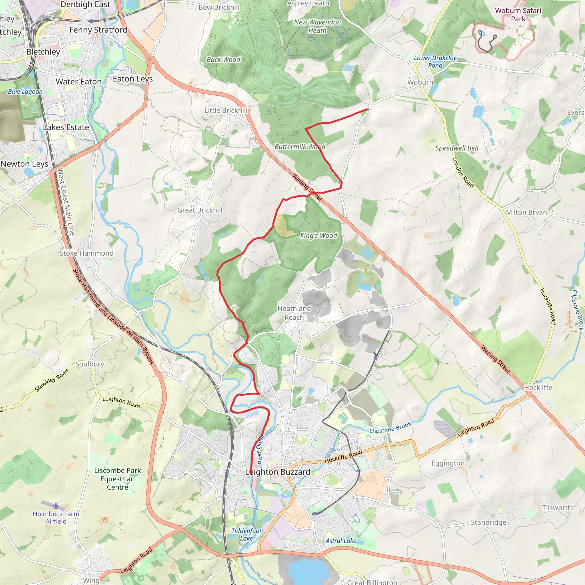 Rushmere Country Park mobile static map